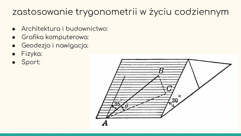 trygonometria Co to jest trygonometria?
Trygonometria to dział matematyki, który
zajmuje się badaniem związków między kątami a
bokami w trój