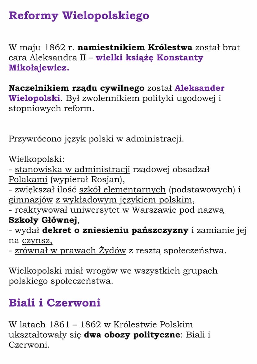 Druga połowa XIX wieku
Dział II, Część 2 (lekcje 14-19)
Kl 7, WSiP
Królestwo Polskie przed
powstaniem styczniowym
Królestwo Polskie na począ