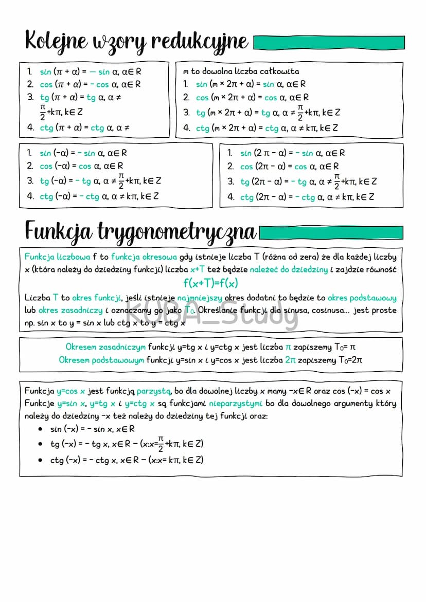 <h2 id="trygonometria">Trygonometria</h2>
<p>Trygonometria to dział matematyki zajmujący się badaniem funkcji trygonometrycznych, które opis