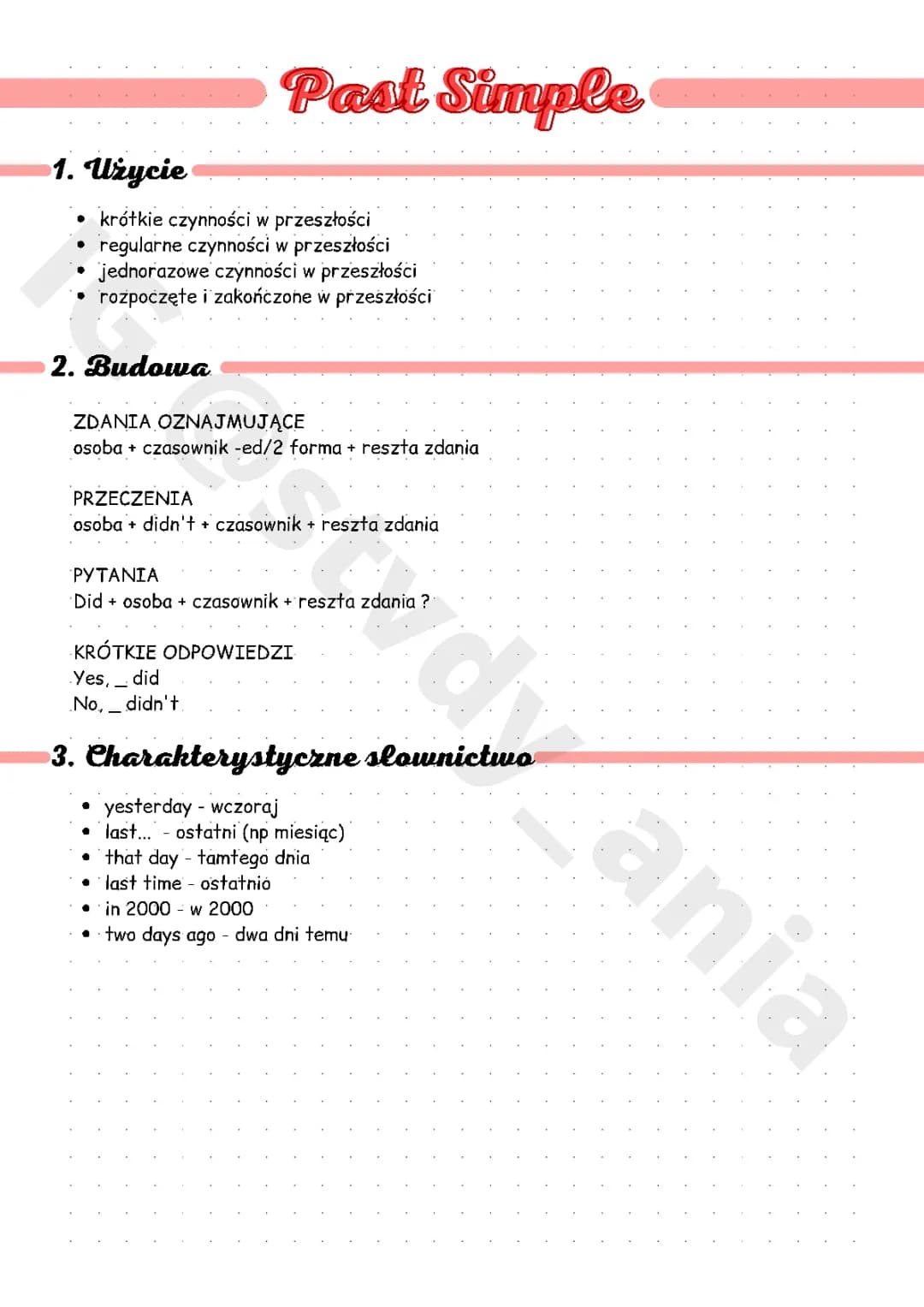 Past Simple - Ćwiczenia PDF dla Klasy 5 z Odpowiedziami