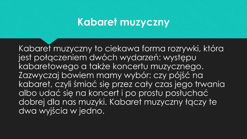 OŚmiech to zdrowie, a muzyka przyjemność.
Okazuje się, że można to połączyć. W rezultacie
otrzymujemy zabawną mieszankę, która rozweseli
nie