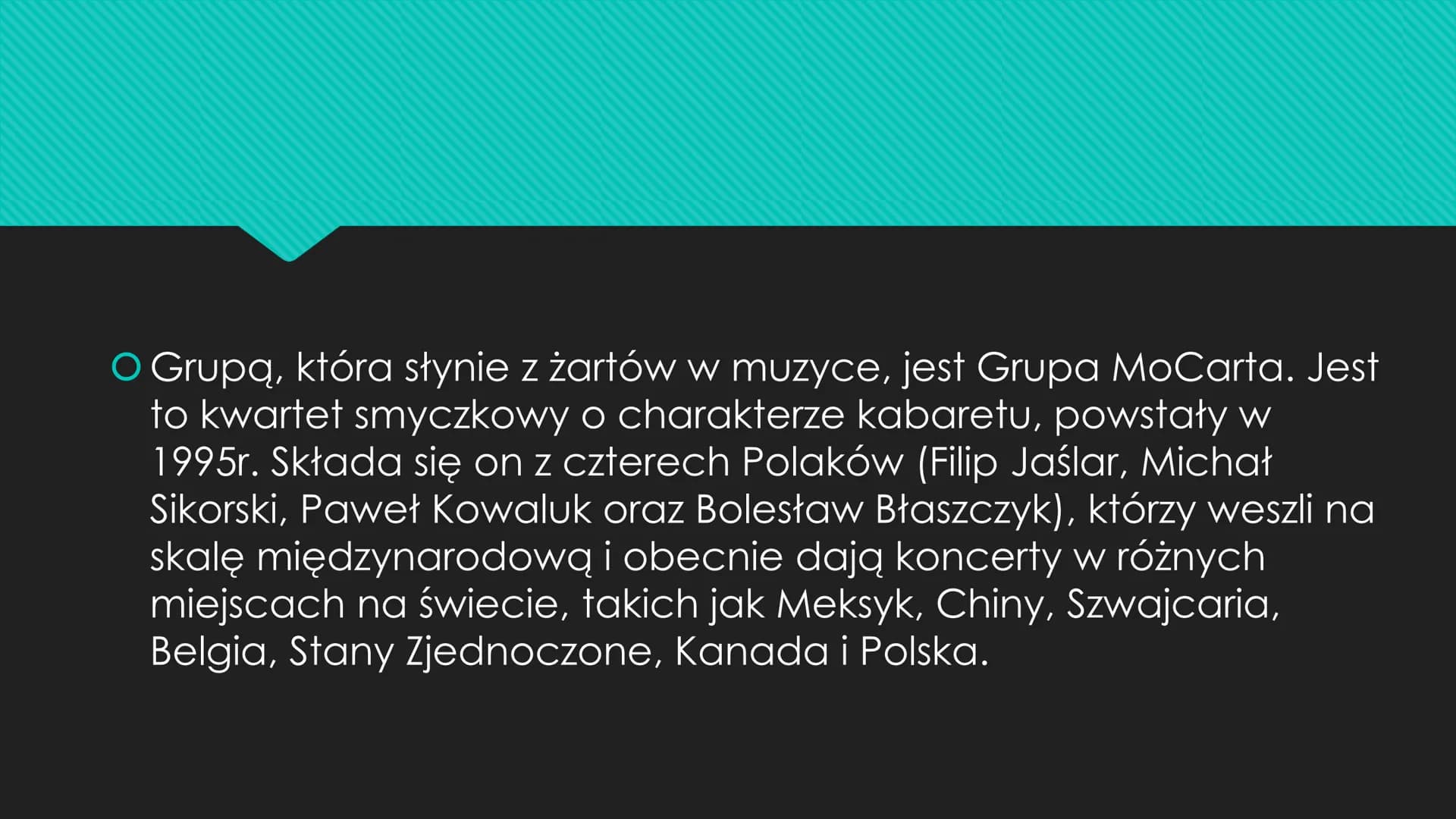 OŚmiech to zdrowie, a muzyka przyjemność.
Okazuje się, że można to połączyć. W rezultacie
otrzymujemy zabawną mieszankę, która rozweseli
nie