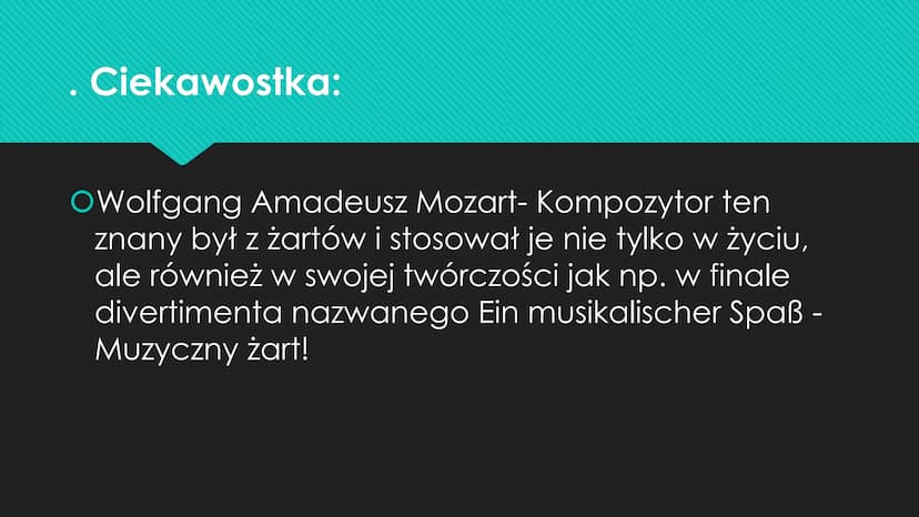 OŚmiech to zdrowie, a muzyka przyjemność.
Okazuje się, że można to połączyć. W rezultacie
otrzymujemy zabawną mieszankę, która rozweseli
nie