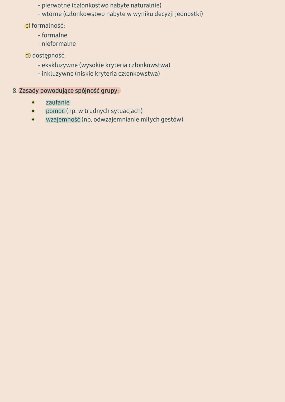 ~CZŁOWIEK ISTOTĄ SPOŁECZNĄ ~
1. Status społeczny - określenie miejsca danej jednostki w zbiorowości (np. syn, pracownik,
mama).
2. Rola społ