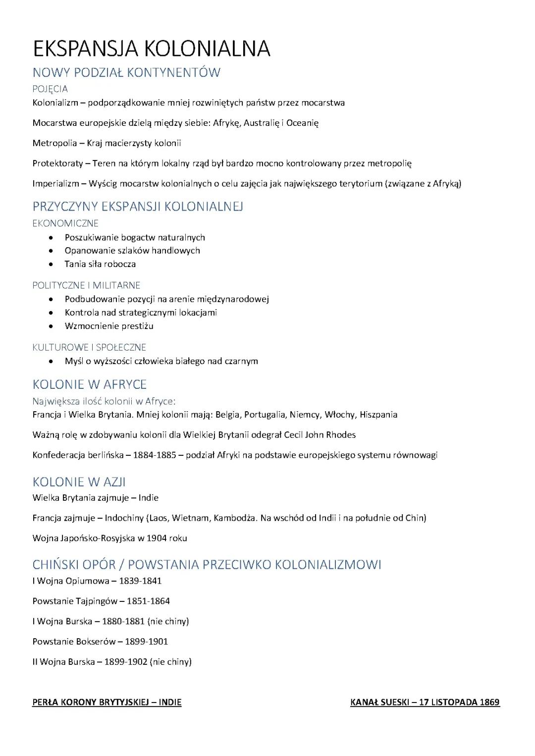 EKSPANSJA KOLONIALNA