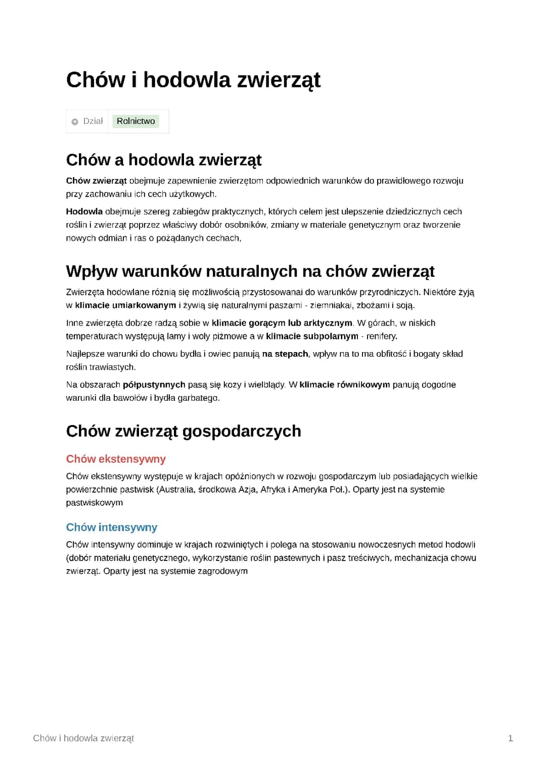 Chów i hodowla zwierząt na świecie 