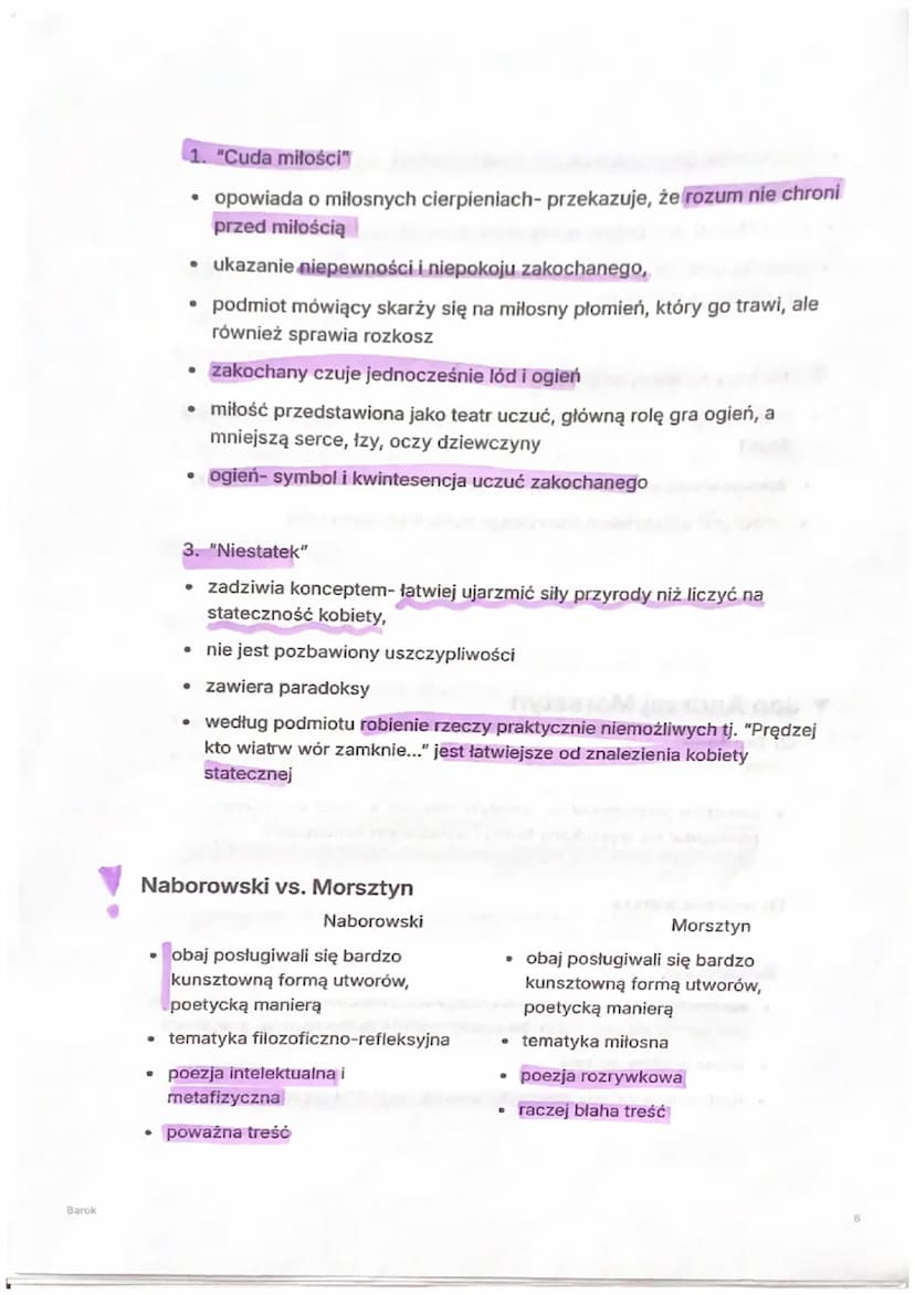 Barok
Barok
1) Barok będzie skupiał się na rozdarciu człowieka, była to epoka ciemna, czas
kontrastów- wojen i konfliktów, a jednocześnie ro