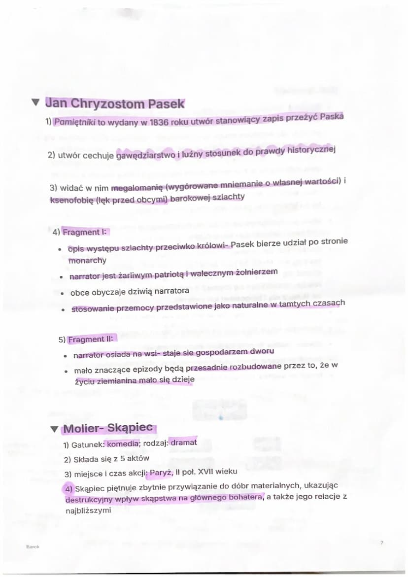Barok
Barok
1) Barok będzie skupiał się na rozdarciu człowieka, była to epoka ciemna, czas
kontrastów- wojen i konfliktów, a jednocześnie ro
