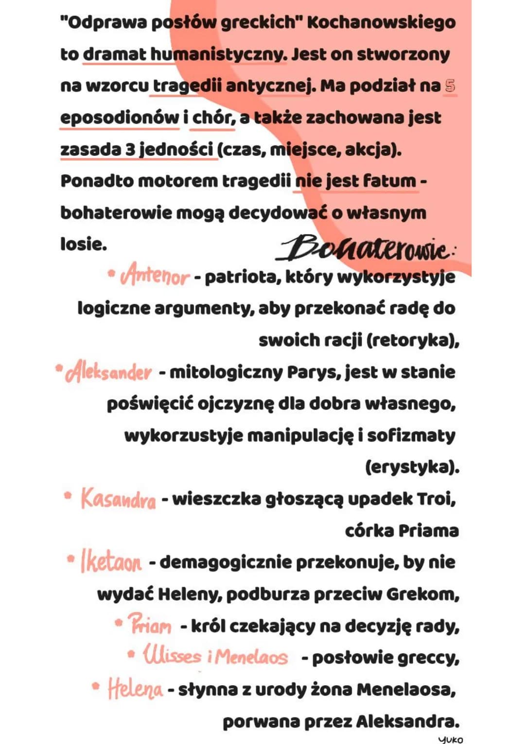 Odprawa postów
greckich
Jan Kochanowski
geneza:
fascynacja poety antykiem
przetłumaczenie przez poetę fragmentu
"Iliady"
napięta sytuacja w 