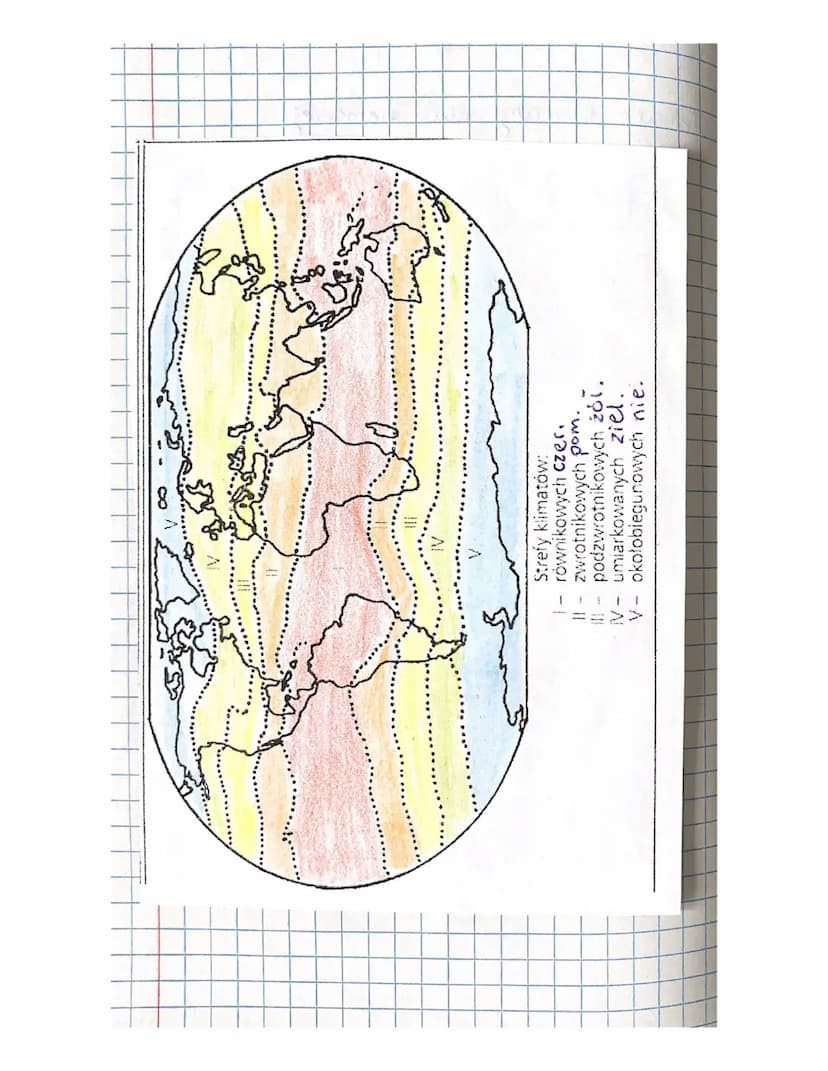 Lekcja
Temat: Klimaty kuli ziemskiej
No kuli ziemskiej wyróżniamy 5 stref
klimatycznych.
I. Strefe klimatów równikowych
II. Strefę klimatów 