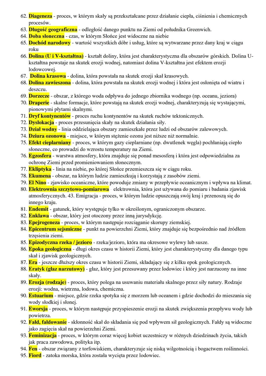 1. Ablacja - proces erozji powierzchni skały lub lodu, spowodowany działaniem sił fizycznych, takich jak
wiatr, woda lub słońce.
2.
Abrazja 