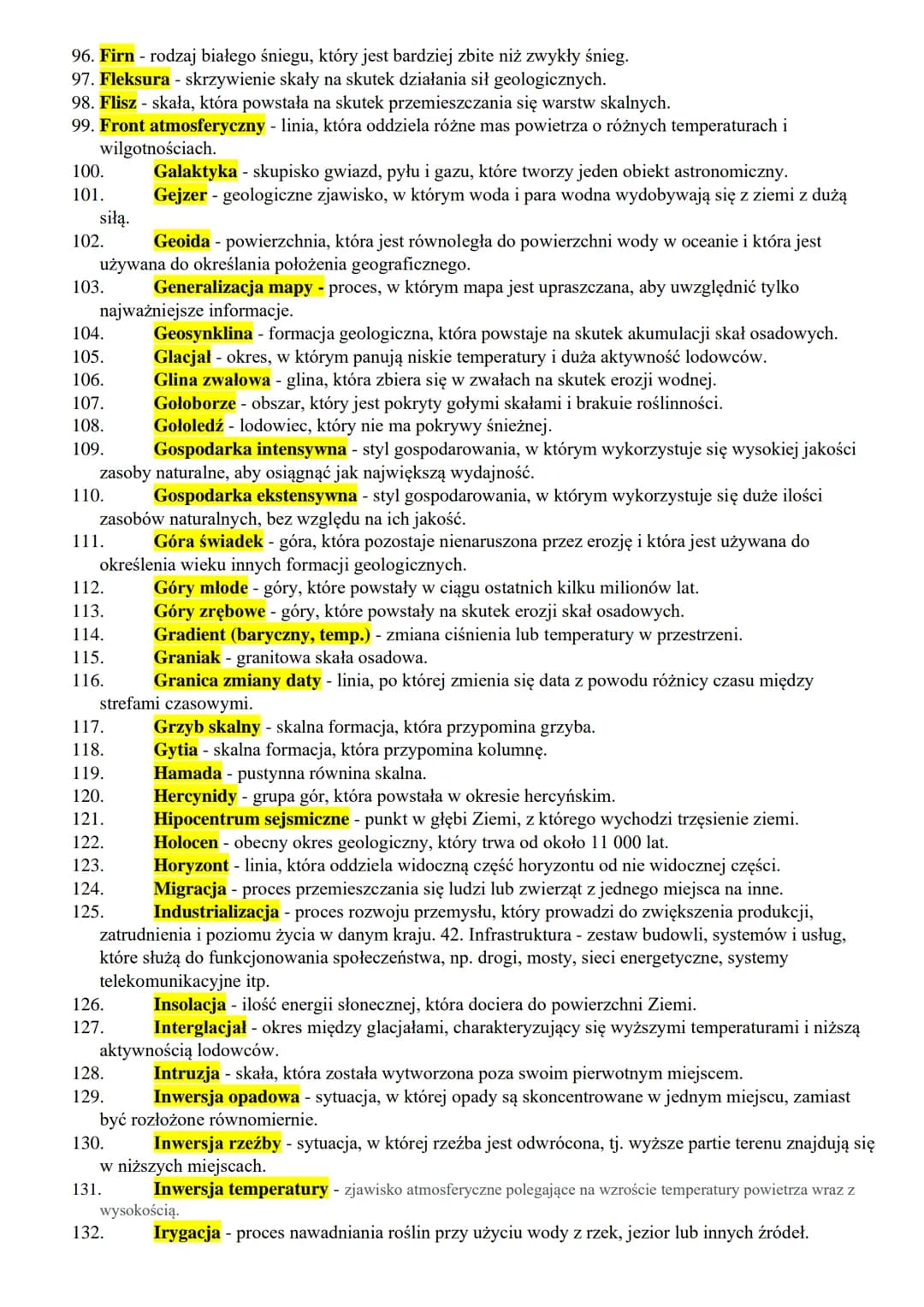 1. Ablacja - proces erozji powierzchni skały lub lodu, spowodowany działaniem sił fizycznych, takich jak
wiatr, woda lub słońce.
2.
Abrazja 