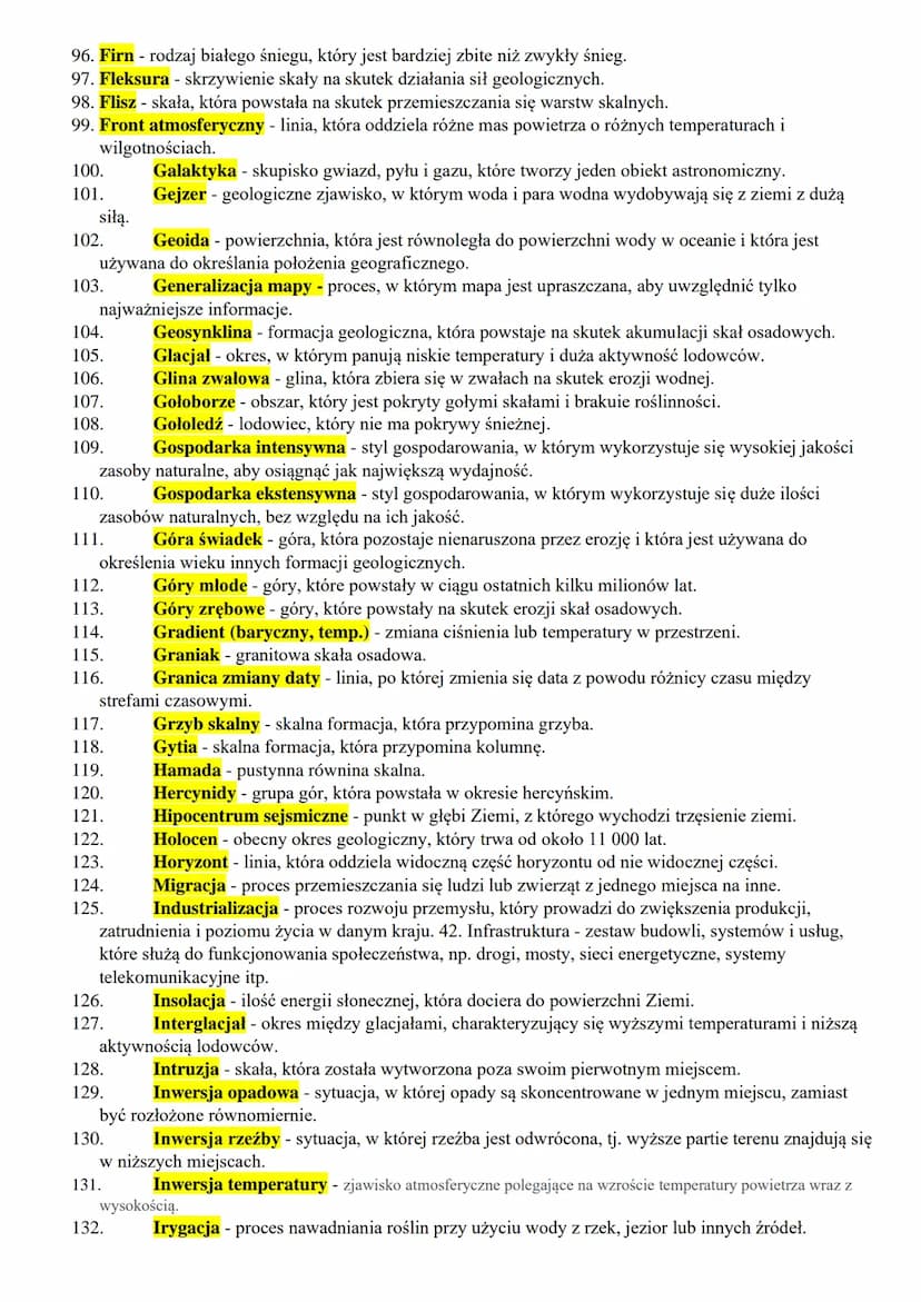 1. Ablacja - proces erozji powierzchni skały lub lodu, spowodowany działaniem sił fizycznych, takich jak
wiatr, woda lub słońce.
2.
Abrazja 