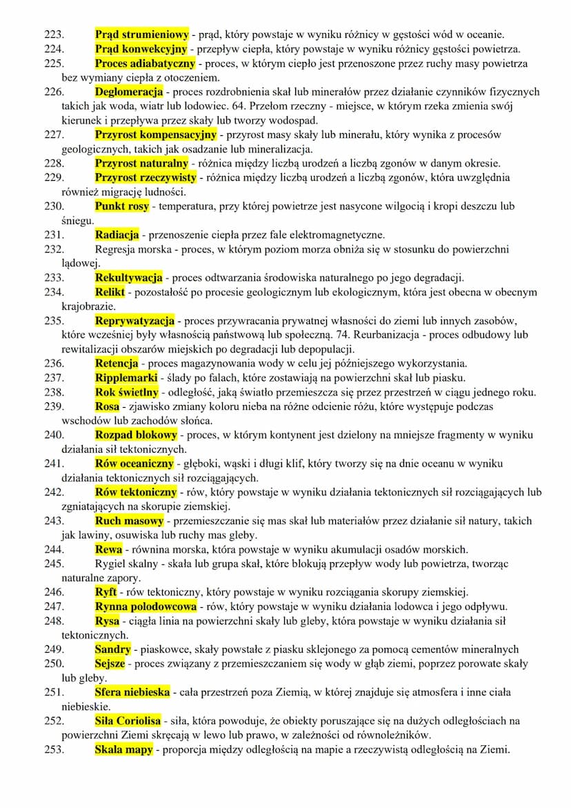 1. Ablacja - proces erozji powierzchni skały lub lodu, spowodowany działaniem sił fizycznych, takich jak
wiatr, woda lub słońce.
2.
Abrazja 
