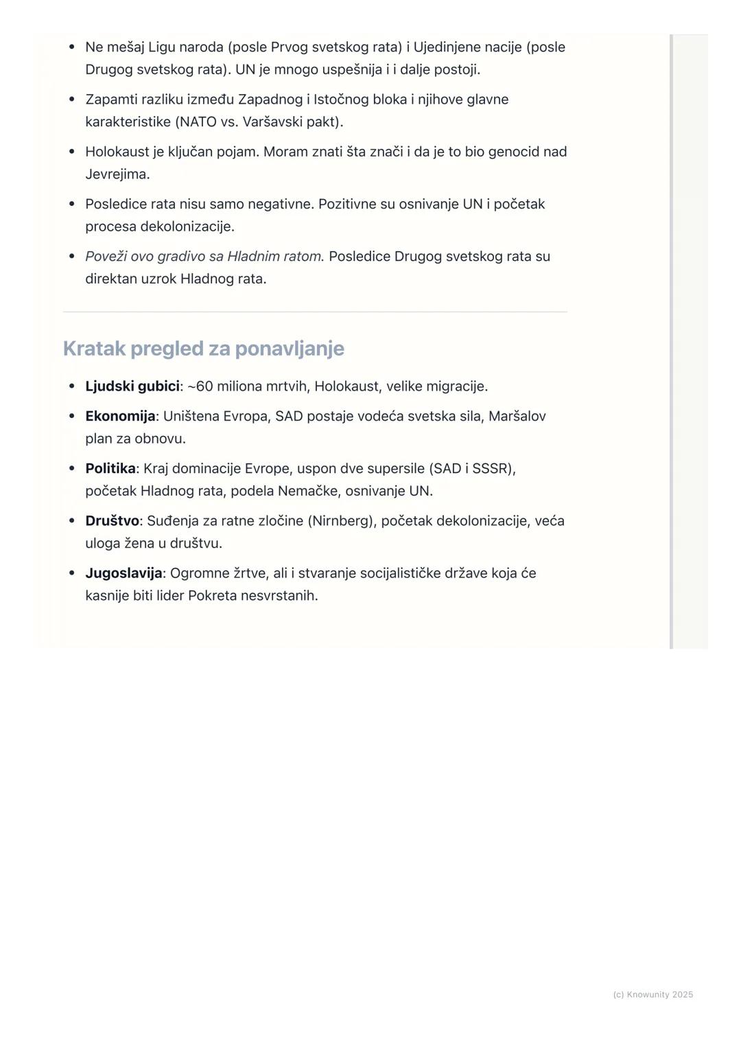 # Posledice Drugog svetskog
rata

Uvod u posledice rata

Drugi svetski rat je bio najveći i najrazorniji sukob u istoriji čovečanstva. Završ