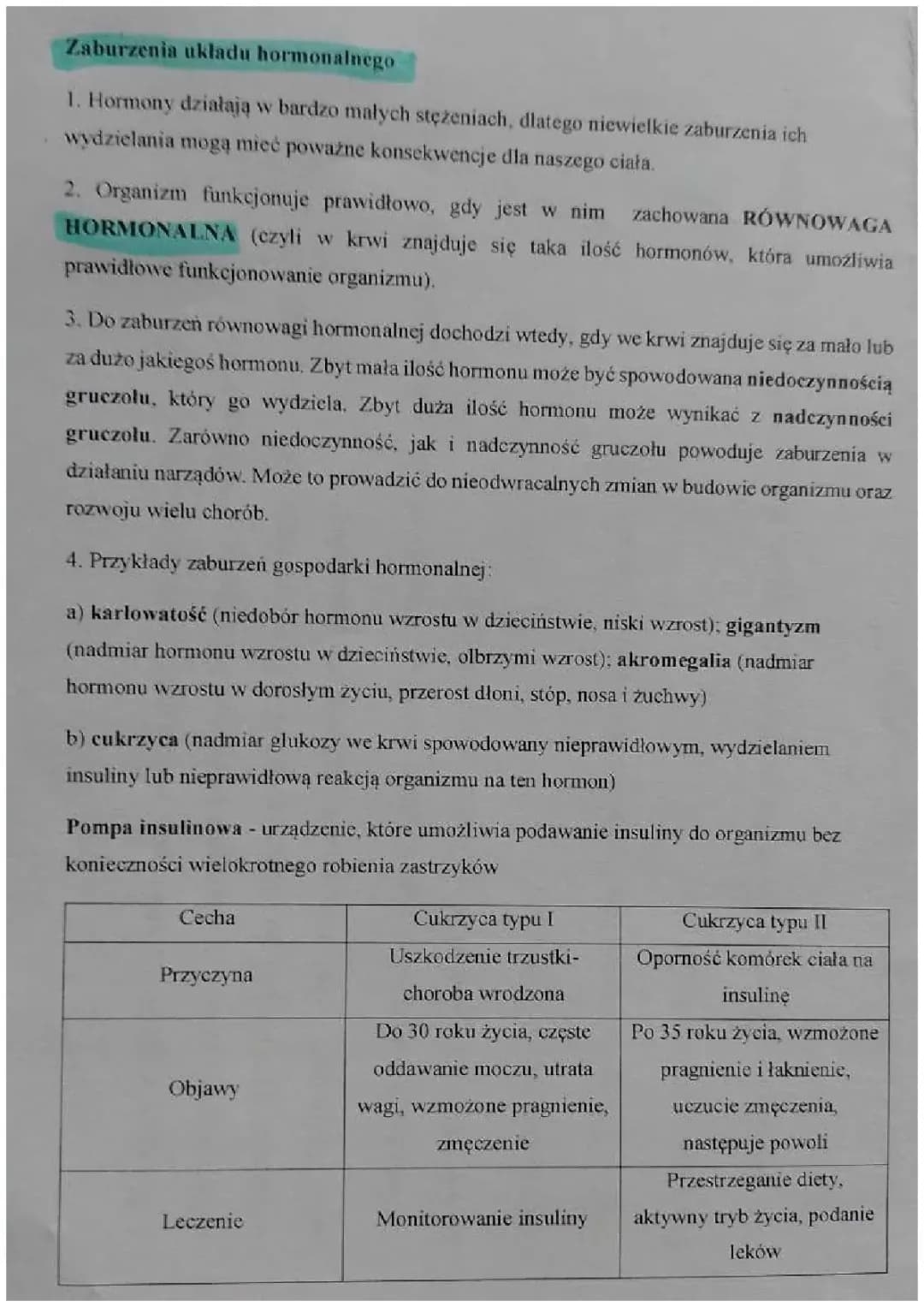 Zaburzenia układu hormonalnego biologia klasa 7