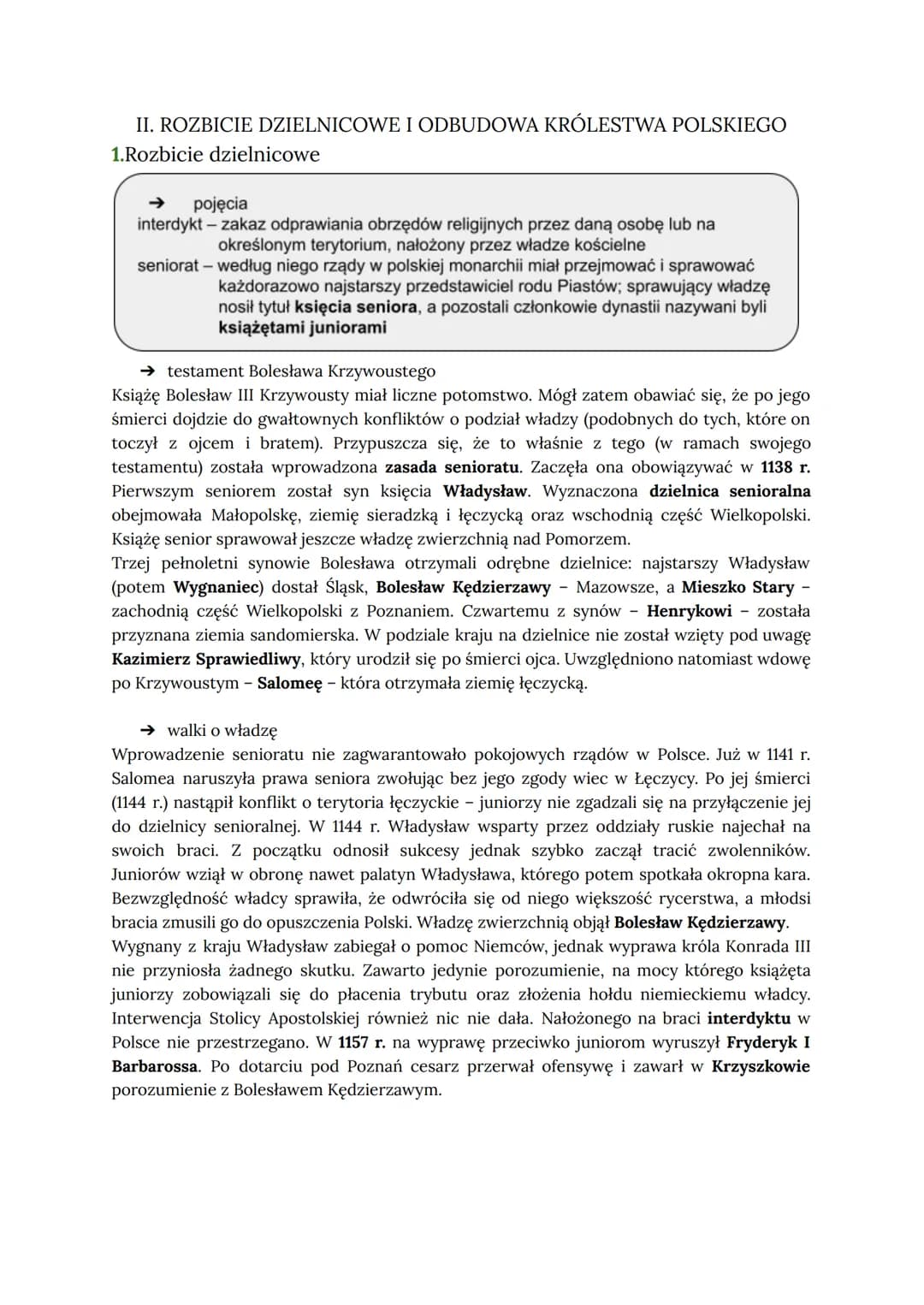 ŚREDNIOWIECZE - POLSKA
I. PAŃSTWO PIERWSZYCH PIASTÓW
1. Pradzieje ziem polskich
pojęcia
drużyna - formacja zbrojna pozostająca pod bezpośred