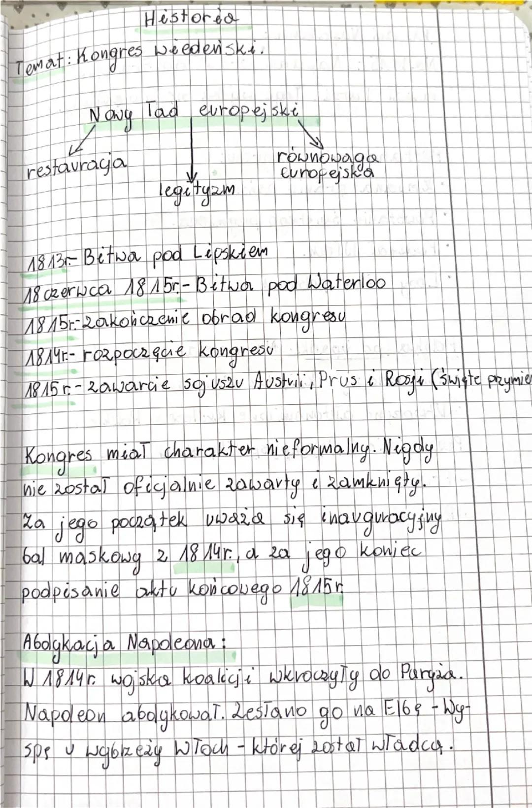 Histored
Temat: Kongres
weedenski.
Nowy
Tad europejski
restavraya
rownowaga
europejska
Tegetyzm
1813г. Bitwa pod Lipskiem
18 czerwca 1815r -