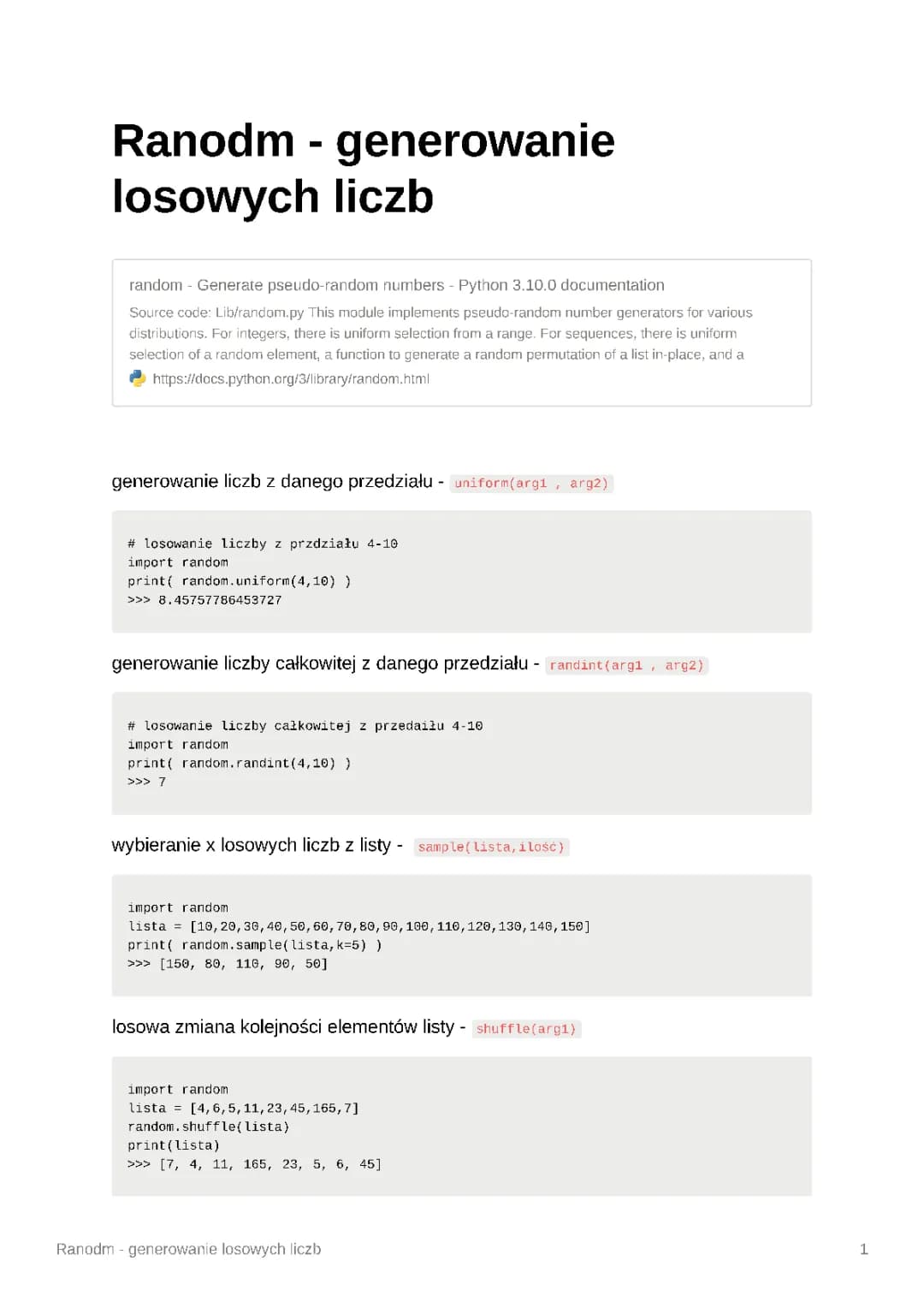 Jak losować liczby w Pythonie: od zasięgu do listy
