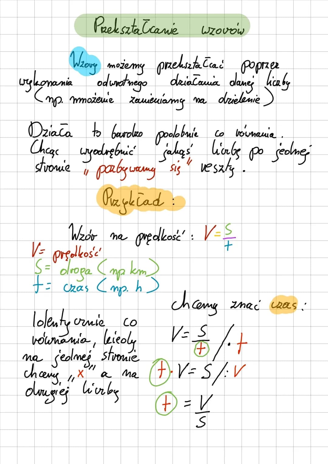 Przekształcanie wzorów w matematyce i fizyce 