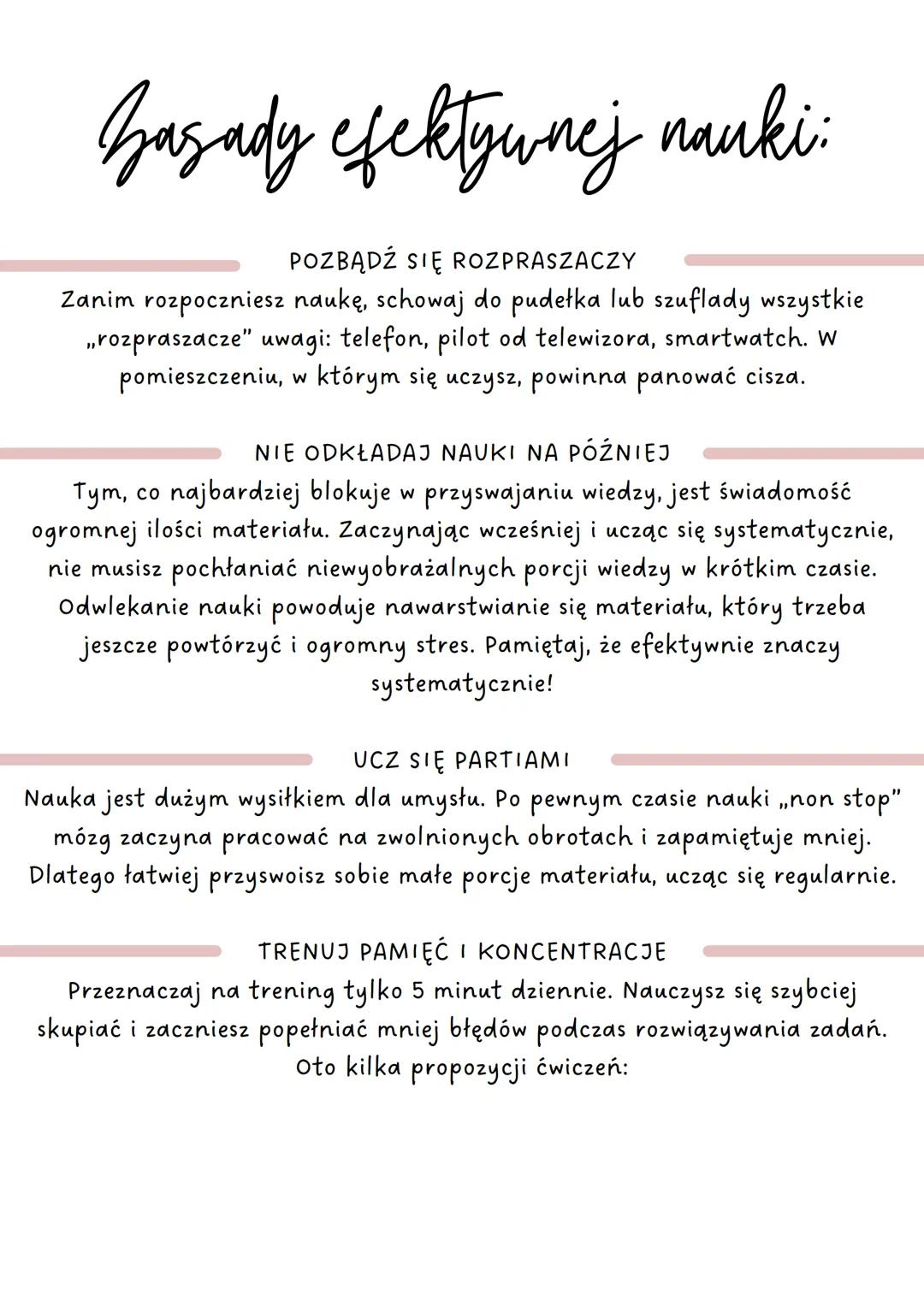 Jak uczyć
يعنها
efektywnie Co moze się przyduc?
tablica korkowa
nad biurkiem
duży zeszyt
lub kartki A4
długopisy i zakreślacze
zestaw żółtyc