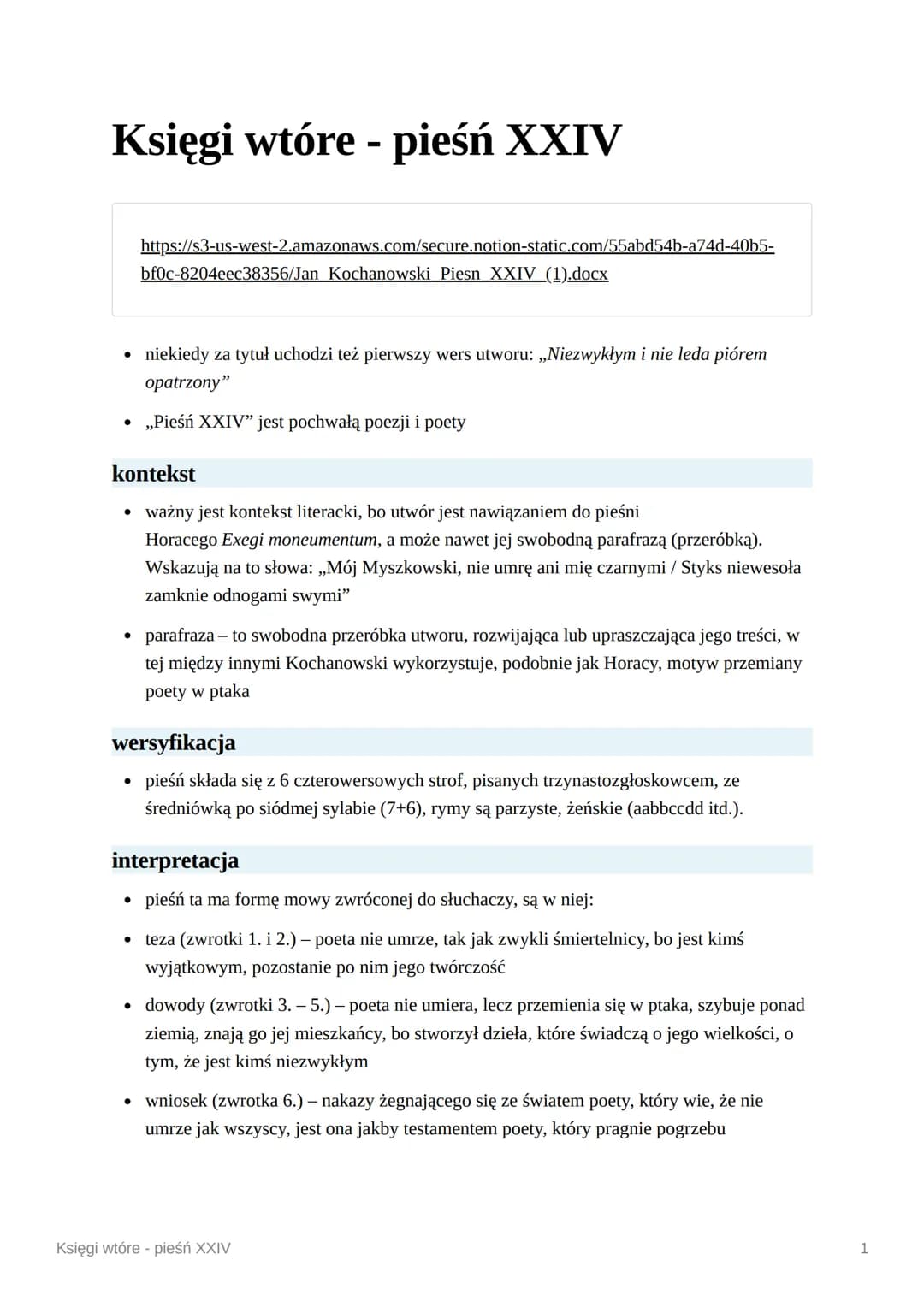 Księgi wtóre - pieśń XXIV
https://s3-us-west-2.amazonaws.com/secure.notion-static.com/55abd54b-a74d-40b5-
bf0c-8204eec38356/Jan Kochanowski 