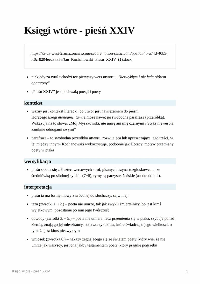 Księgi wtóre - pieśń XXIV
https://s3-us-west-2.amazonaws.com/secure.notion-static.com/55abd54b-a74d-40b5-
bf0c-8204eec38356/Jan Kochanowski 