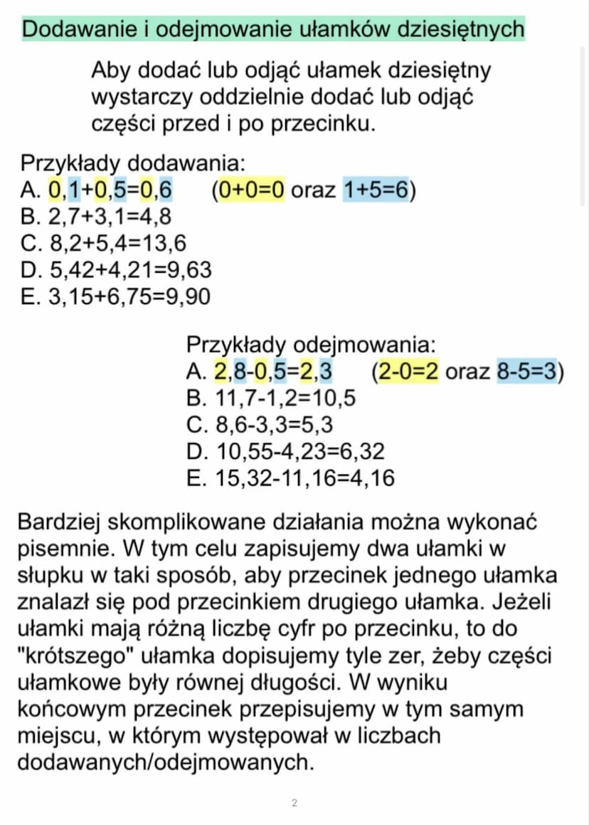 Ułamki
dziesiętne
Ułamki dziesiętne zapisujemy
przy pomocy cyfr i przecinka.
Każdy ułamek dziesiętny można
zamienić na ułamek zwykły.
Przykł
