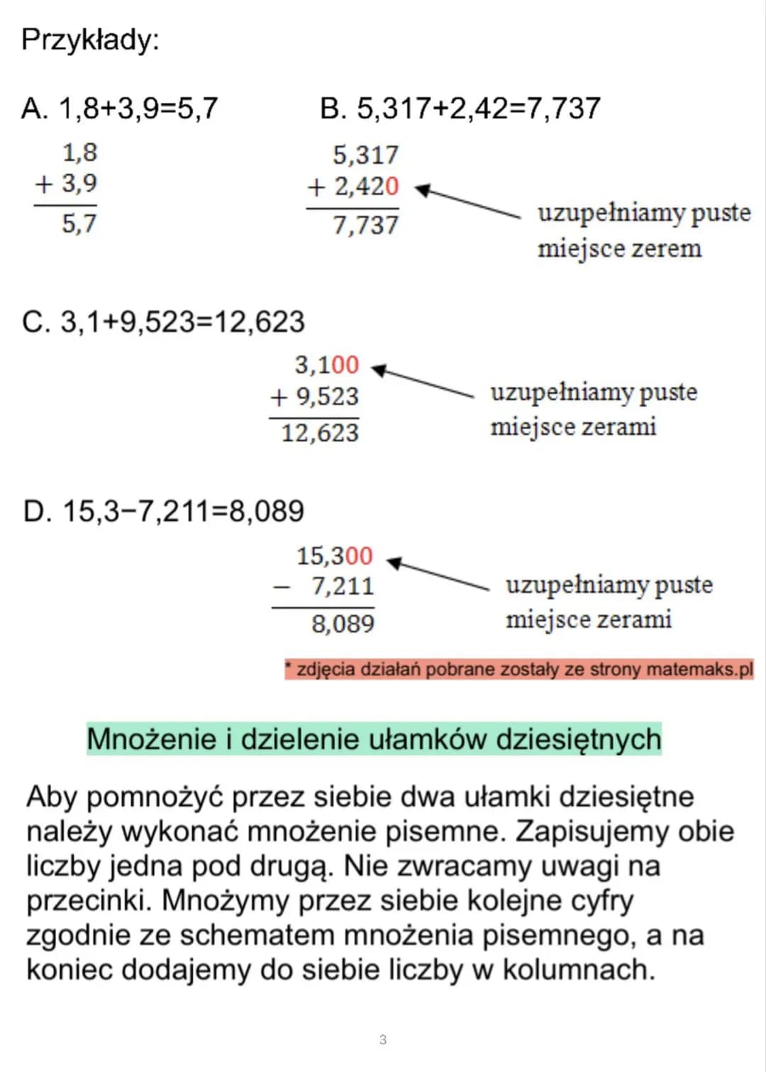 Ułamki
dziesiętne
Ułamki dziesiętne zapisujemy
przy pomocy cyfr i przecinka.
Każdy ułamek dziesiętny można
zamienić na ułamek zwykły.
Przykł