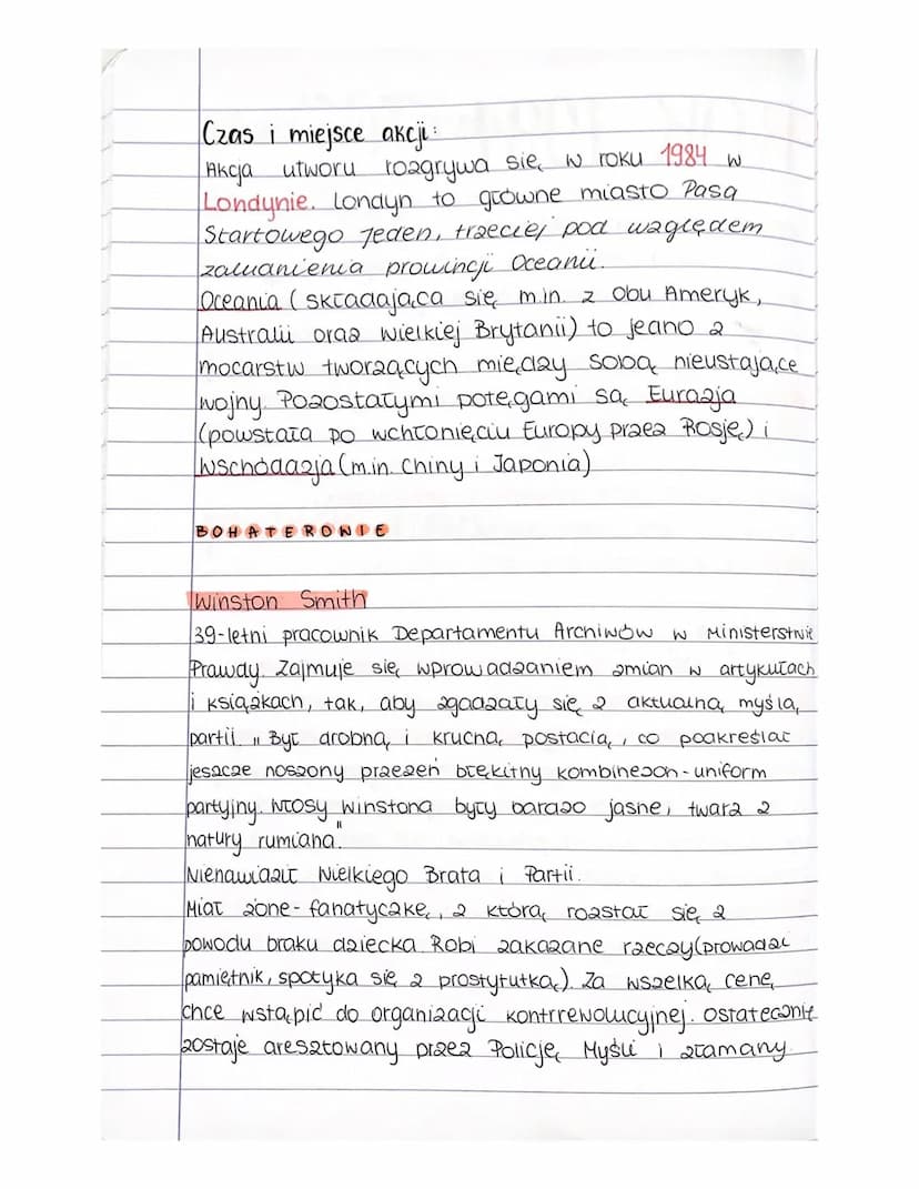 George Orwell.
ROK 1984
Geneza utworu i gatunek:
George Orwell pisał, Rok 1984", kiedy chorowat na
gruźlice. Tytuł stanowi odwrócenie ostatn