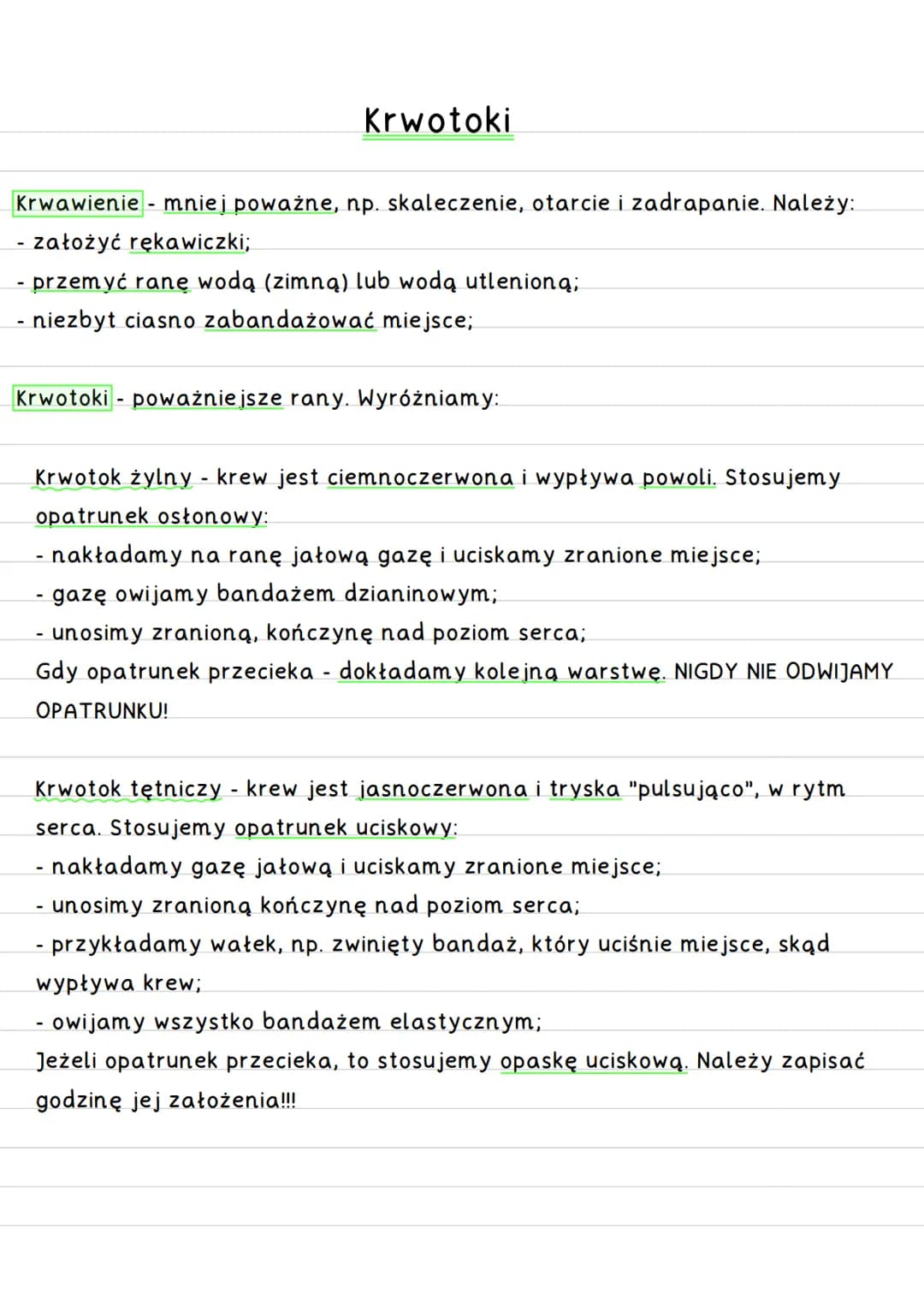 Ciało obce w ranie
Nigdy nie wyciągamy ciała obcego z ciała poszkodowanego - ponieważ działa
ono jak korek → uciska uszkodzone naczynia krwi