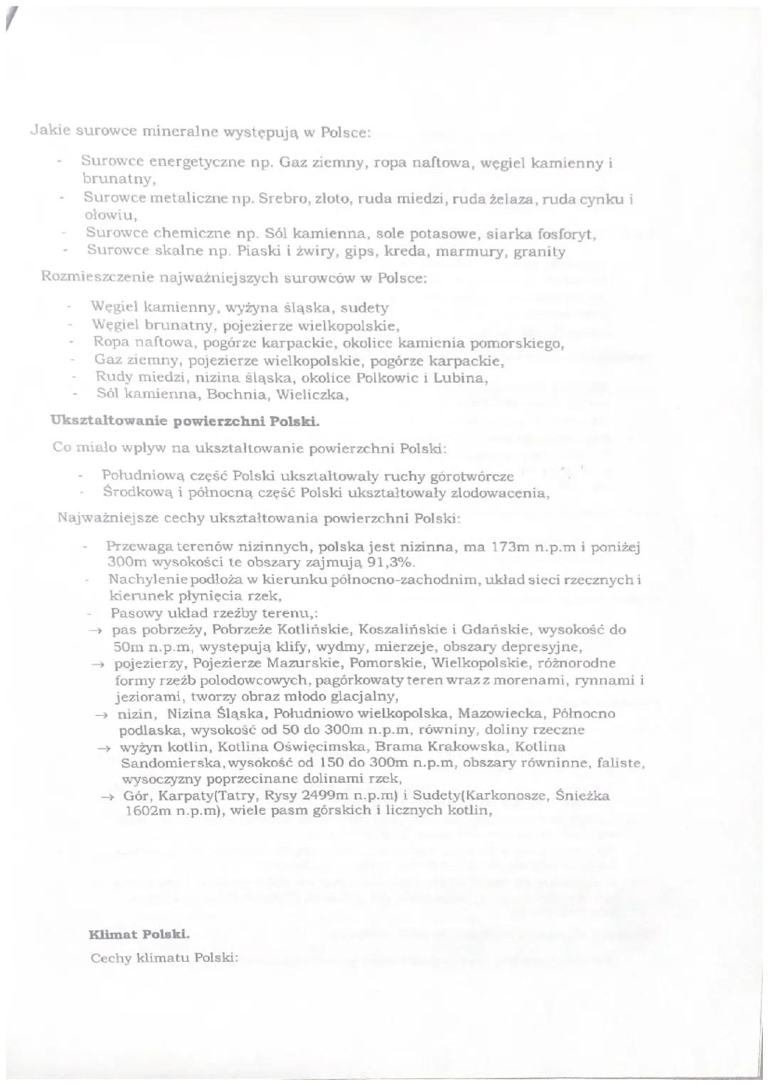 Położenie i obszar Polski. Region fizycznogeograficzny.
Położenie i obszar polski:
Matematyczno-geograficzne, określa się poprzez wskazania 