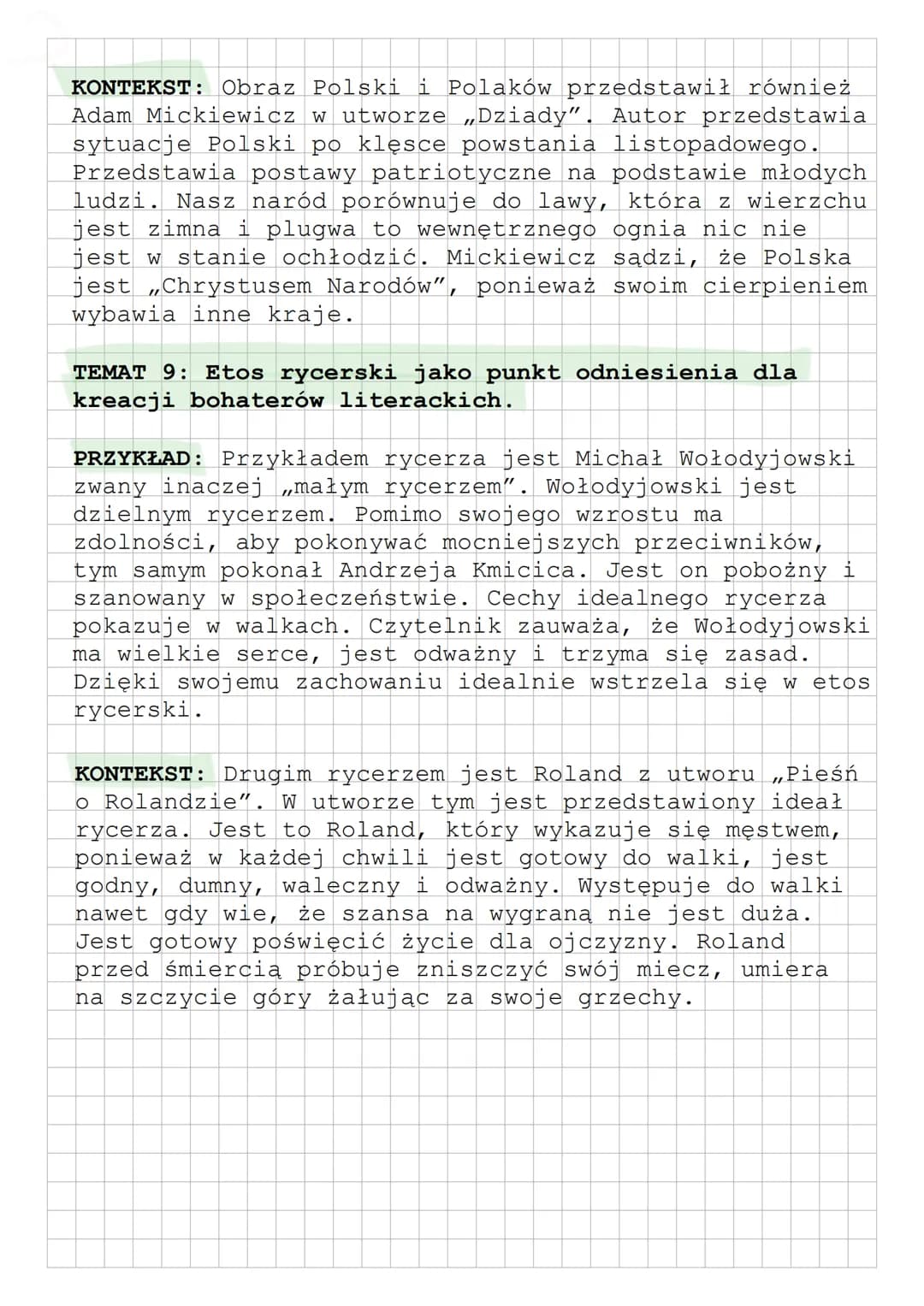 POTOP
PYTANIA JAWNE
TEMAT 7: Wizerunek obrońcy ojczyzny.
PRZYKŁAD: Pierwszą z osób, które za ojczyznę oddałyby
życię jest Andrzej Kmicic. Wi