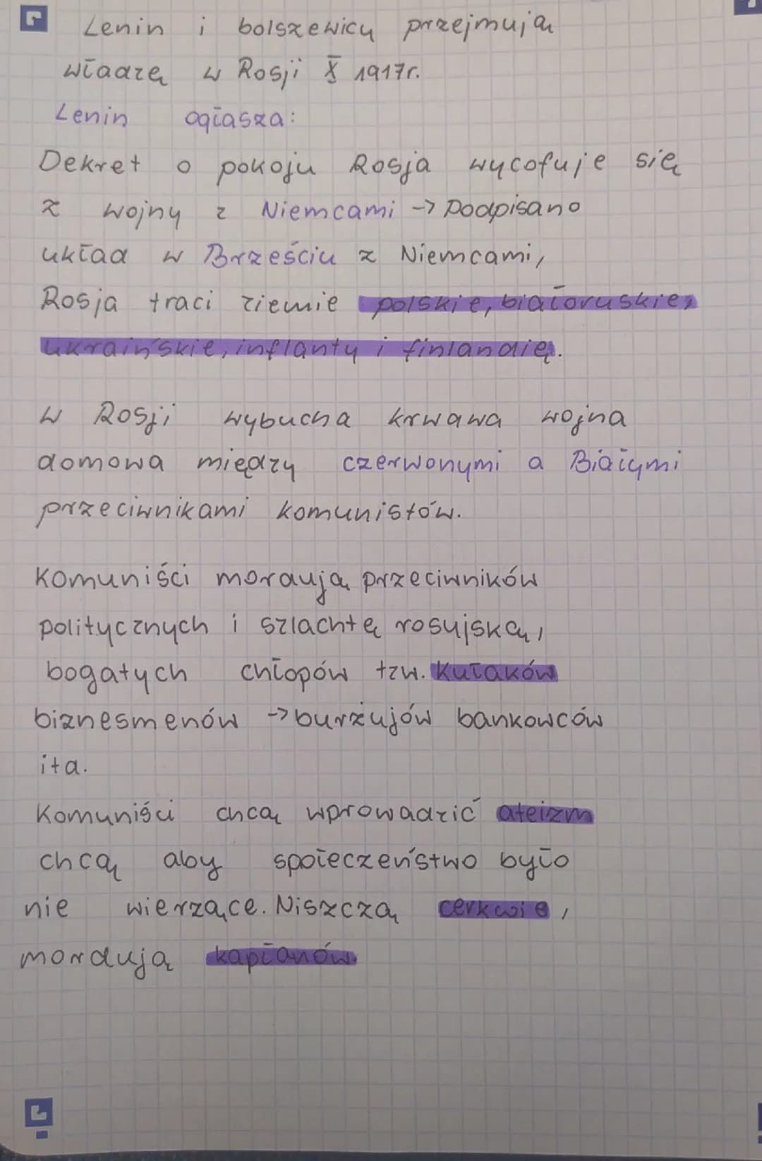 L
A. W
1917r.
W
histovia
Rosji wybuchły dwie rewolucje
Rewolucja
lutowa
Car Mikolaj
zostaje
zmuszony
do
abdykacji. Władzę przejmuje
Rzaa Tym