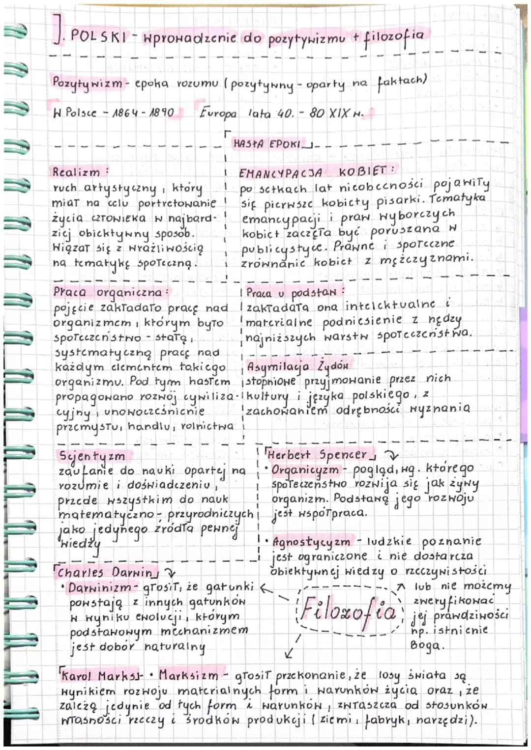 n
J.
POLSKI - wprowadzenie do pozytywizmu + filozofia
faktach)
Pozytywizm - epoka rozumu (pozytywny - oparty no
W Polsce 1864-1890 Europa la