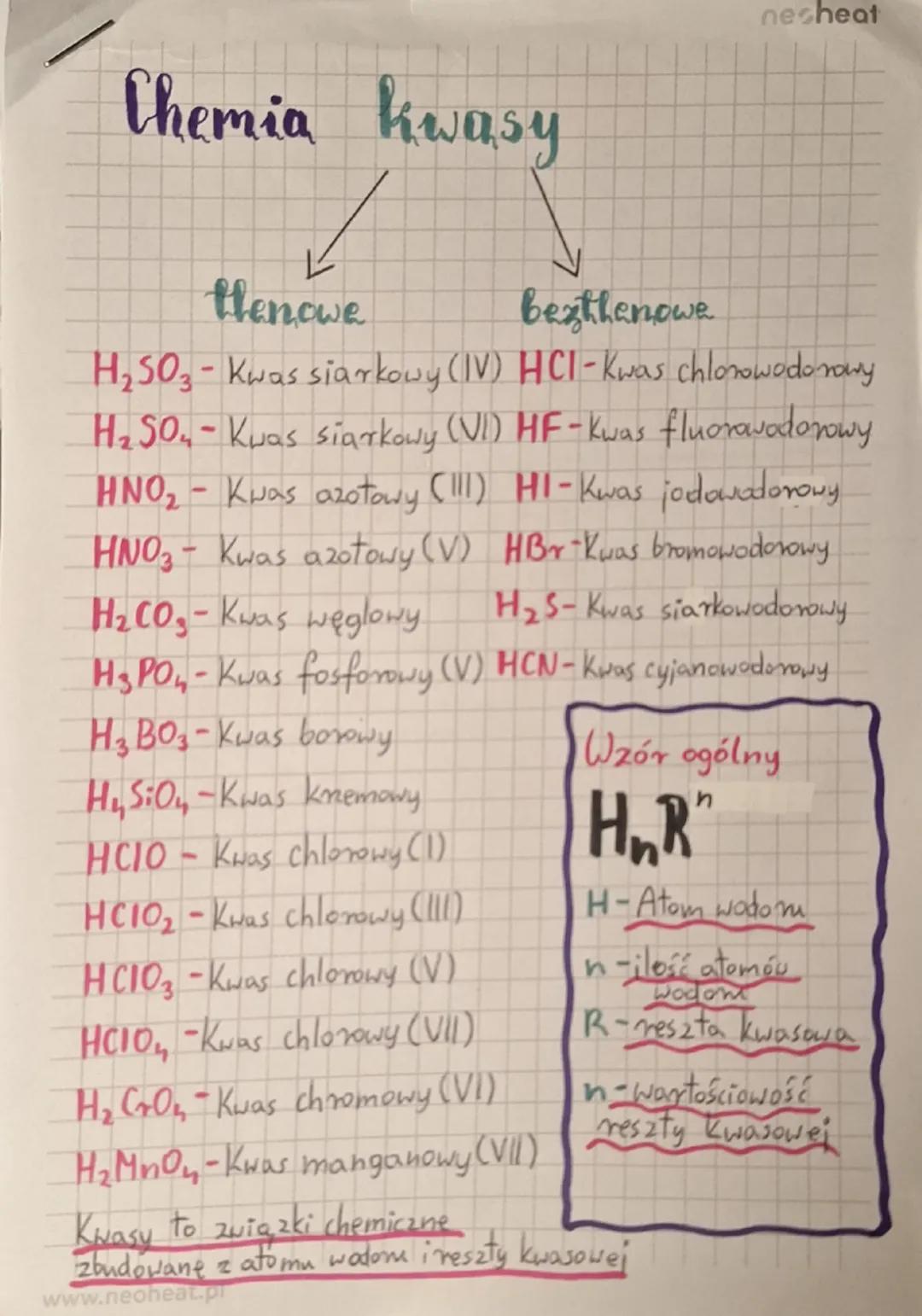 # Chemia kwasy

thenowe

bezthanowe

necheat

H2503-Kwas siarkowy (IV) HCI-Kwas chlorowodorowy

H₂SO₄-Kwas siarkowy (VI) HF-Kwas fluorowador
