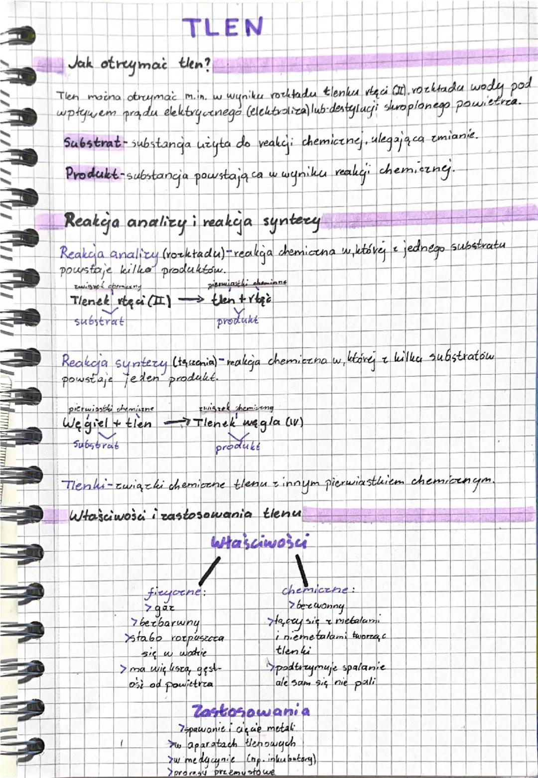 TLEN
Jak otreymac tlen?
Tlen moina otrzymać m.in. w
• wyniku rocktadu Elenker rtęci (II) rozkłada wody pod
wpływem prądu elektrycznego (elek
