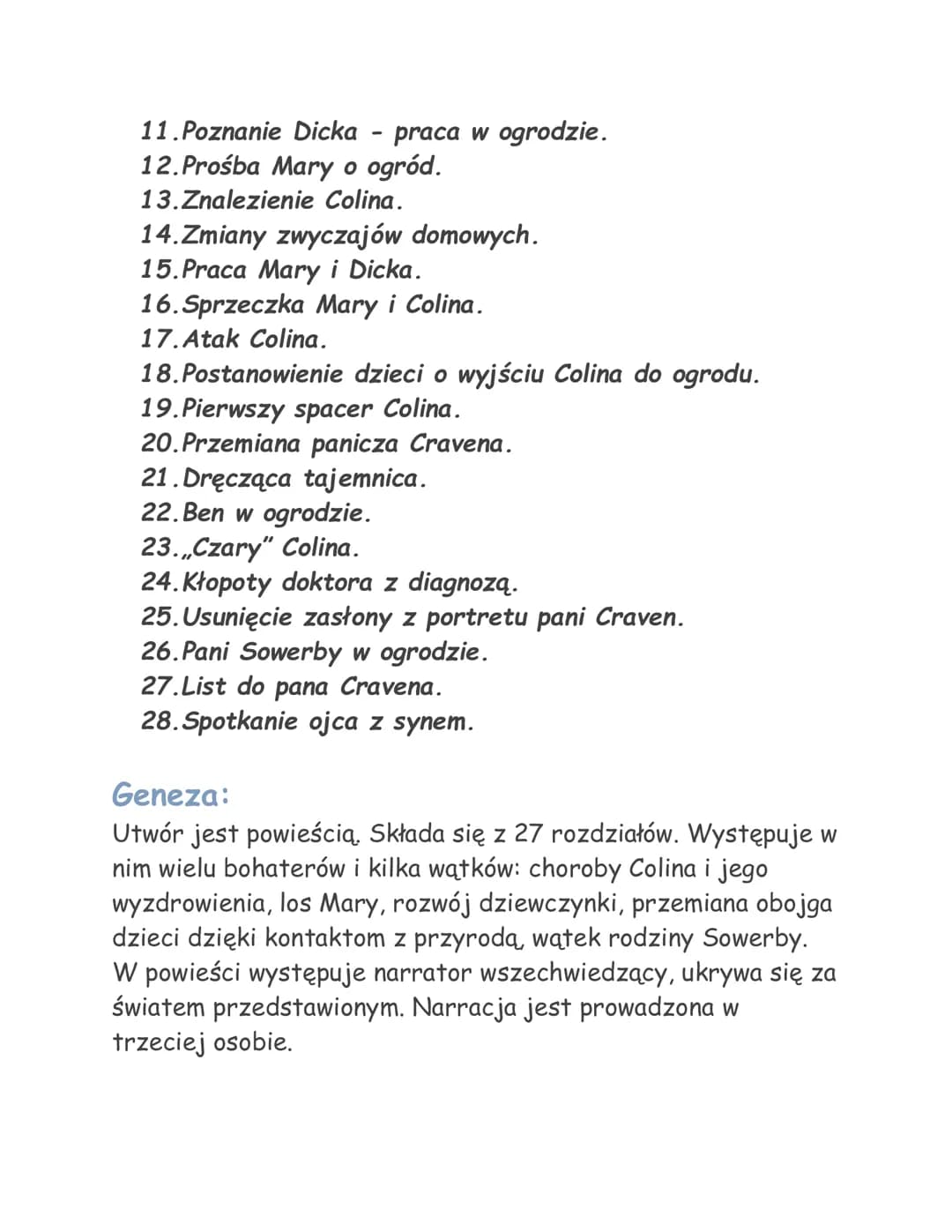 
<p>Tajemniczy Ogród jest powieścią autorstwa Frances Hodgson Burnett, napisaną w 1911 roku w Wielkiej Brytanii. Akcja powieści rozgrywa się