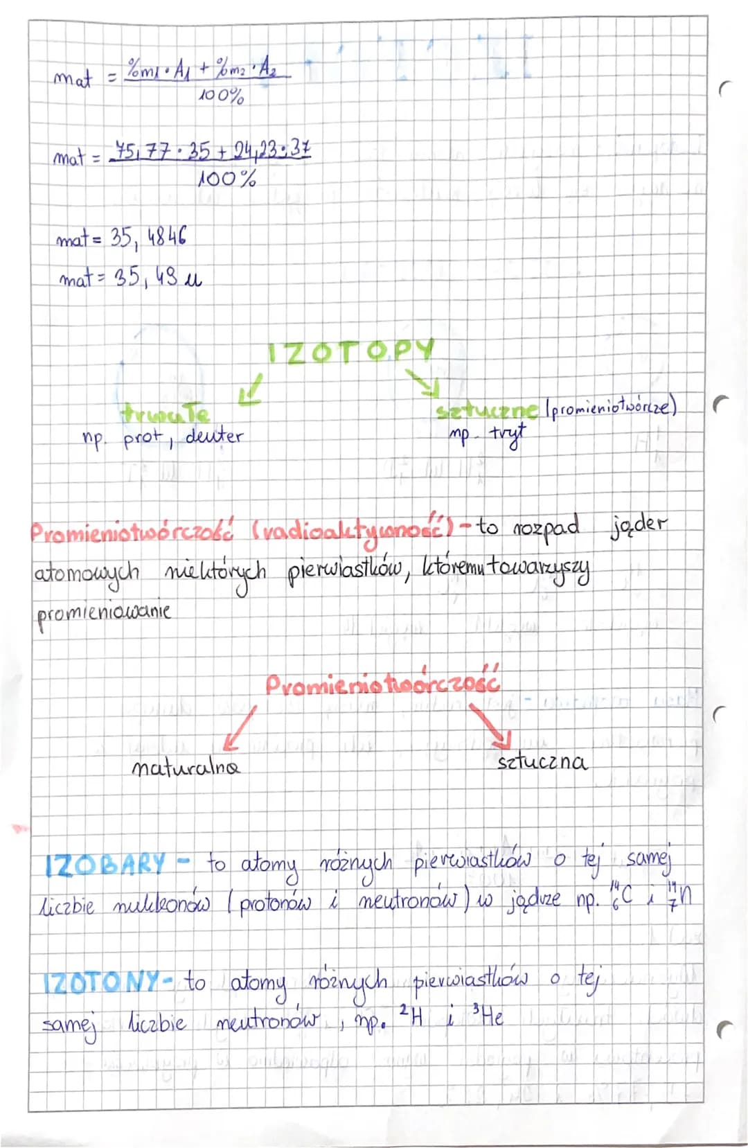 C
Motopy
Izotopami - mazywamy atomy tego samego pierwiastka
rożniące się liczbą neutronów w jądze atomowym.
O
Prot
Η
12.
IZOTOPY WODORU
A
ma