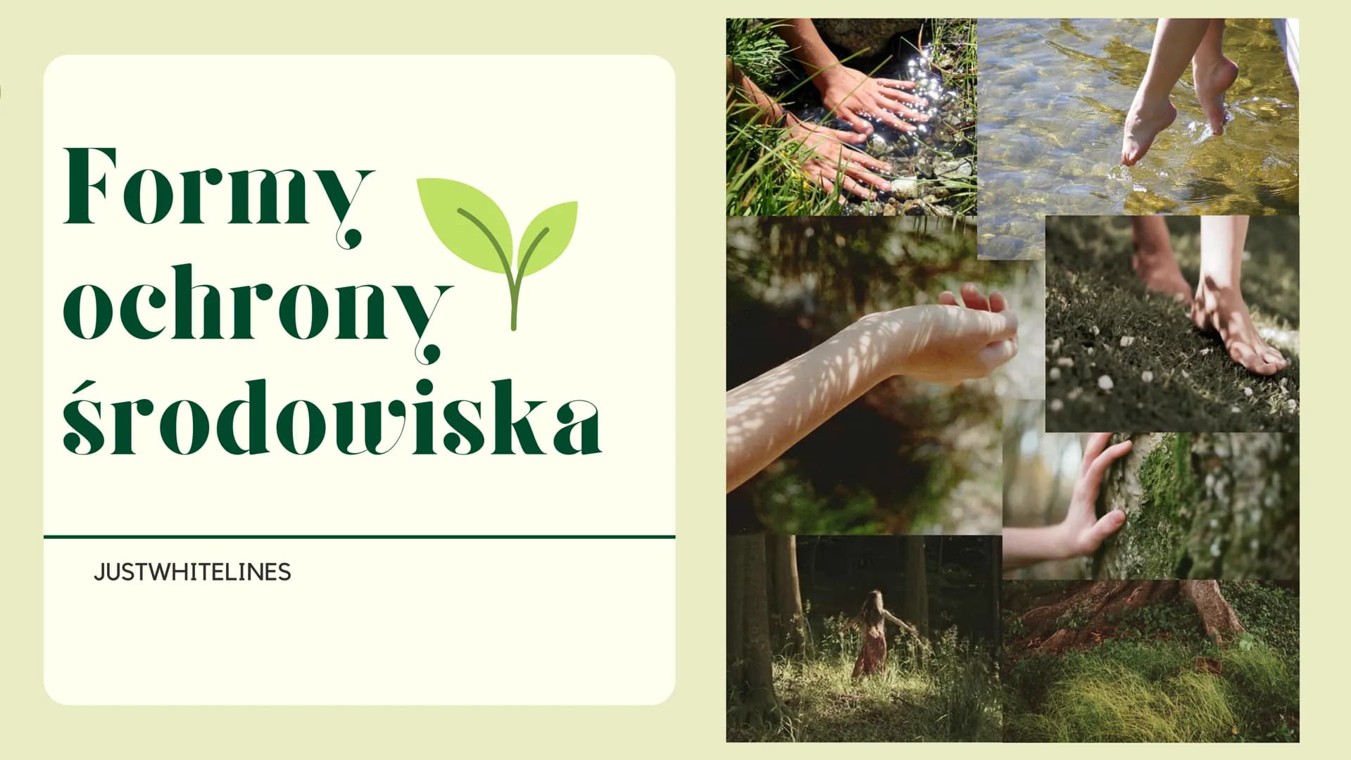 Formy
ochrony
środowiska
JUSTWHITELINES Czym jest ochrona środowiska?
Ochrona środowiska
Zespół idei, środków i działań
mających na celu utr