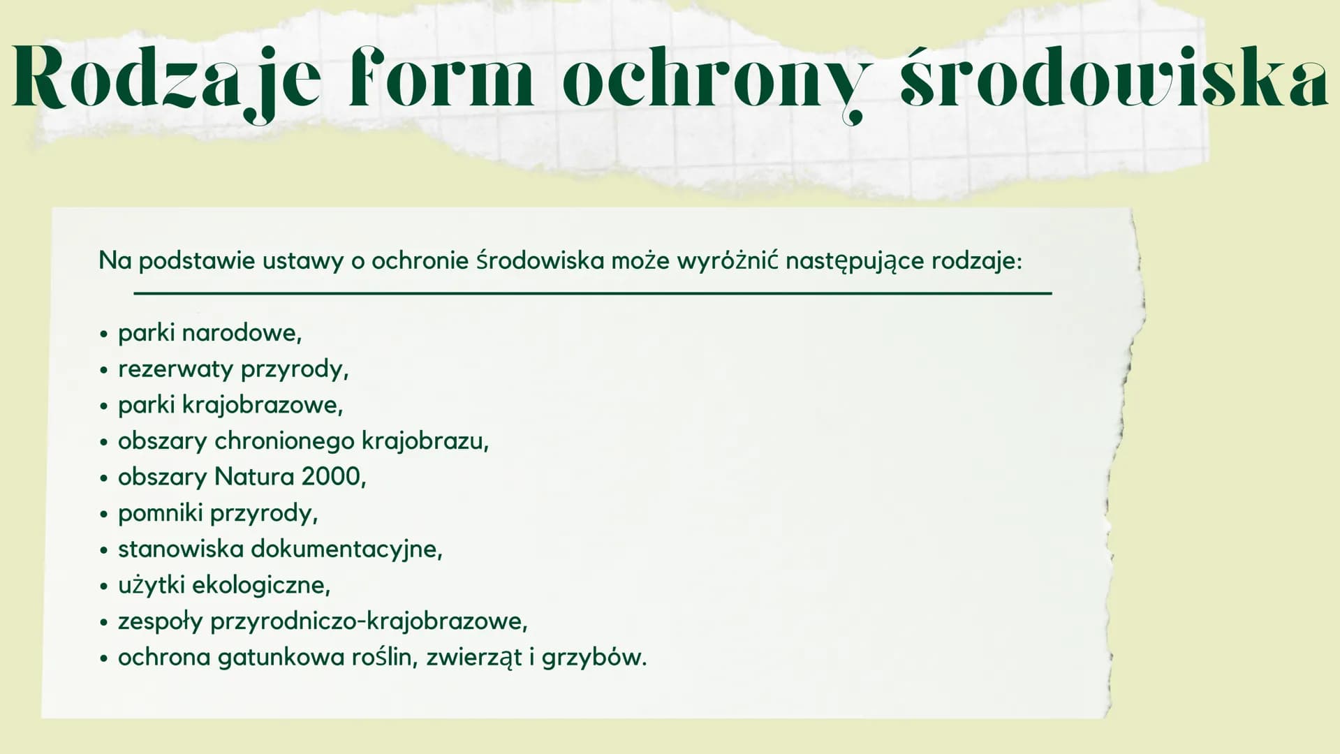 Formy
ochrony
środowiska
JUSTWHITELINES Czym jest ochrona środowiska?
Ochrona środowiska
Zespół idei, środków i działań
mających na celu utr