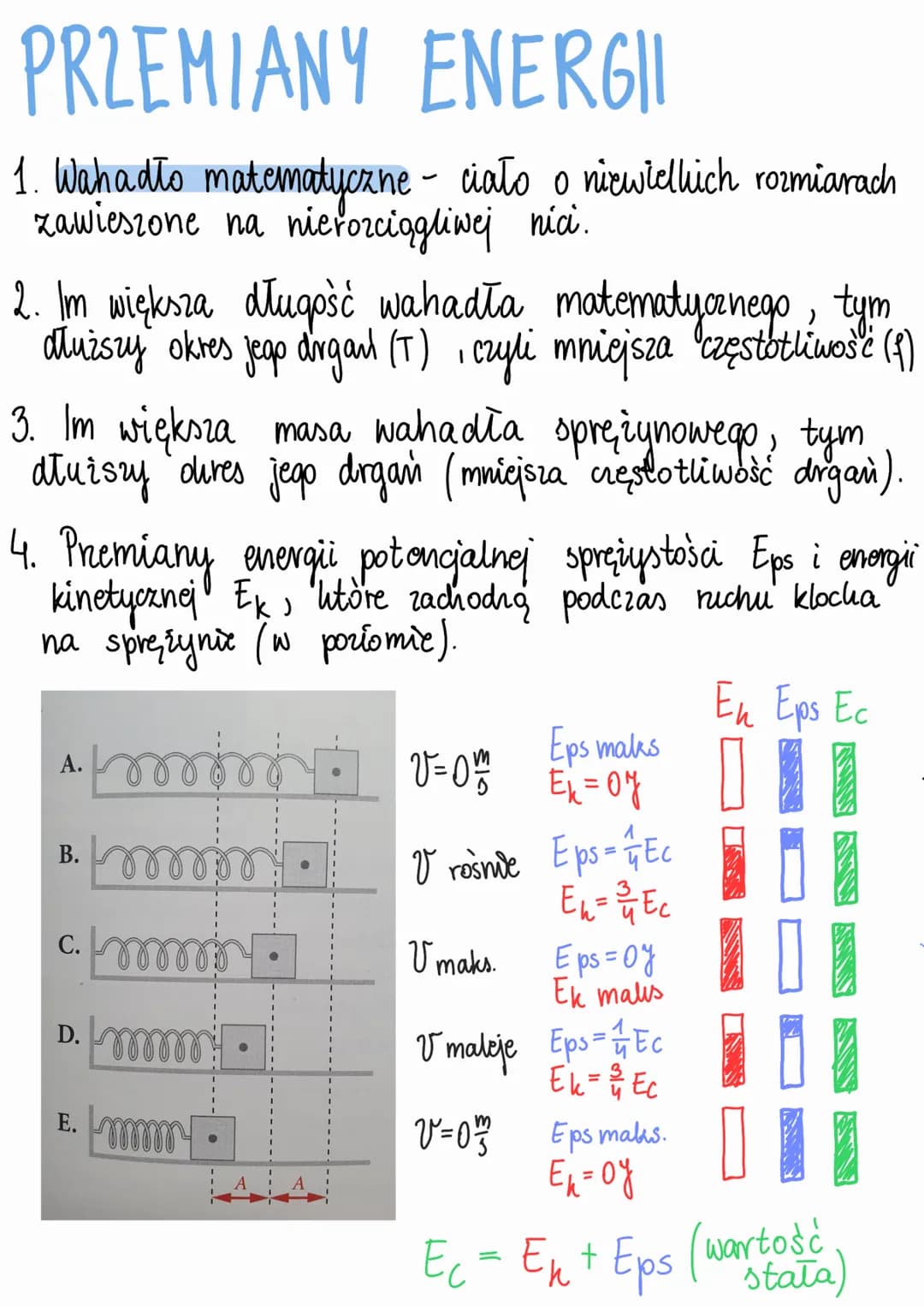 RUCH DRGAJĄCY
1. Ruch drgający - ruch, w którym ciało zmienia swoje położenie
względem położenia równowagi oddalając się od niego i
zbliżają