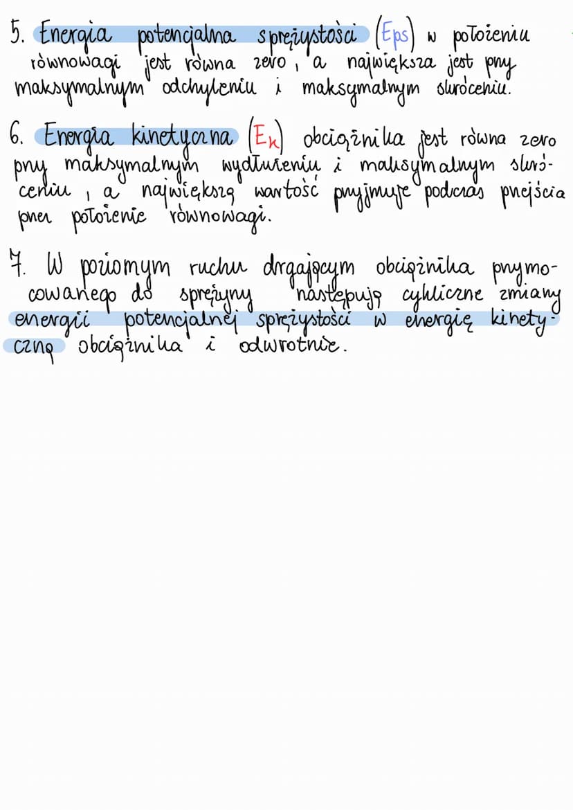 RUCH DRGAJĄCY
1. Ruch drgający - ruch, w którym ciało zmienia swoje położenie
względem położenia równowagi oddalając się od niego i
zbliżają