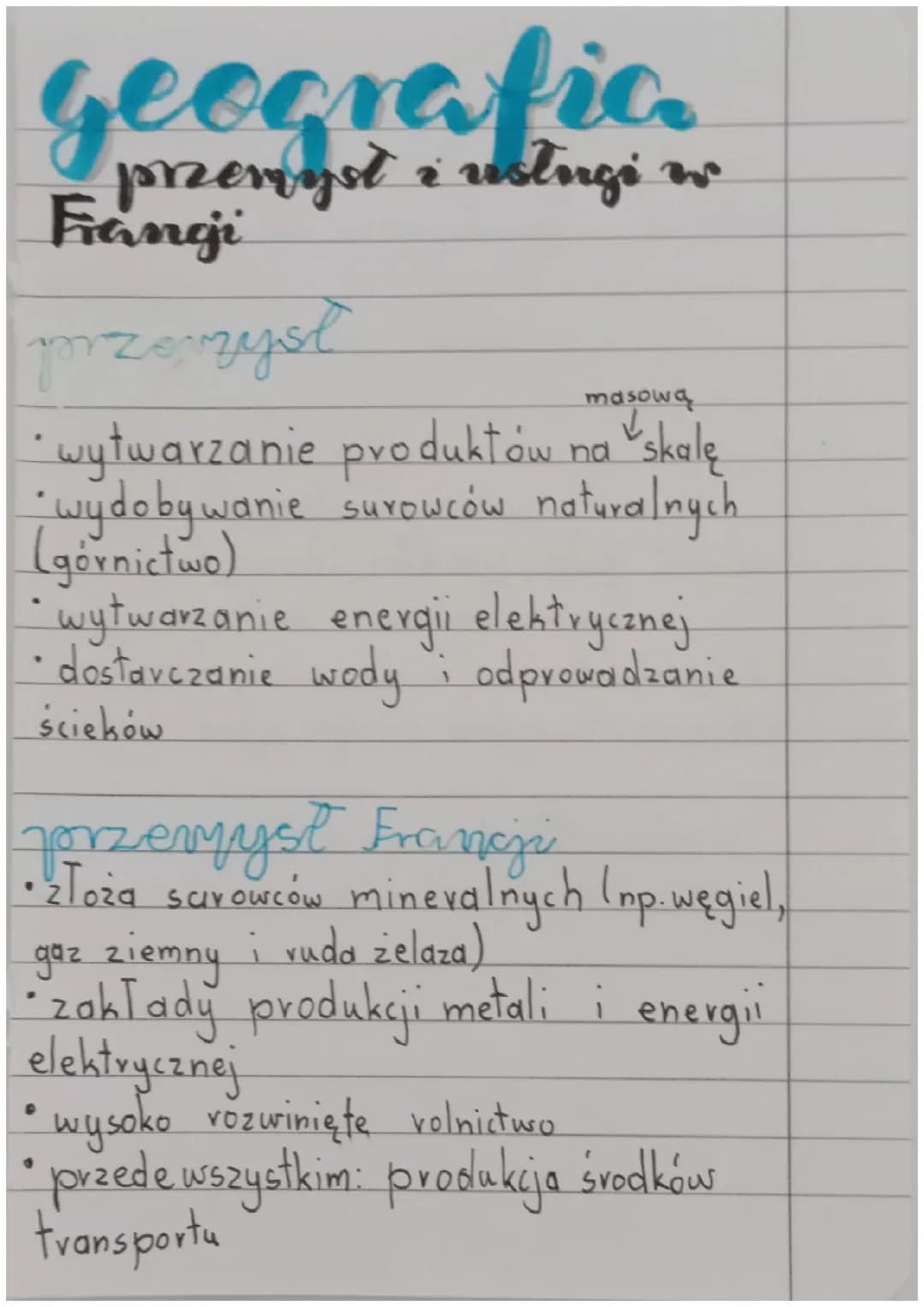 Przemysł i usługi w Francji
