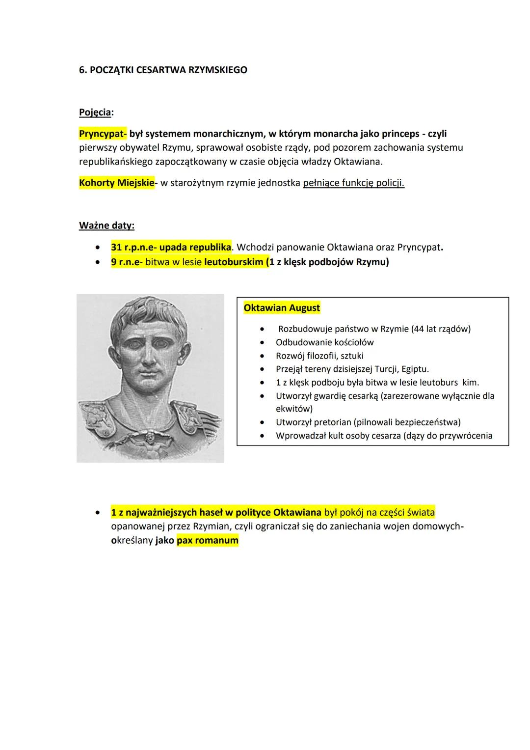 7. OD PRYNCYPATU DO DOMINATU

POJĘCIA:
Romanizacja- to proces polegający na rozpowszechnianiu się kultury rzymskiej i j.łacińskiego
Urbaniza