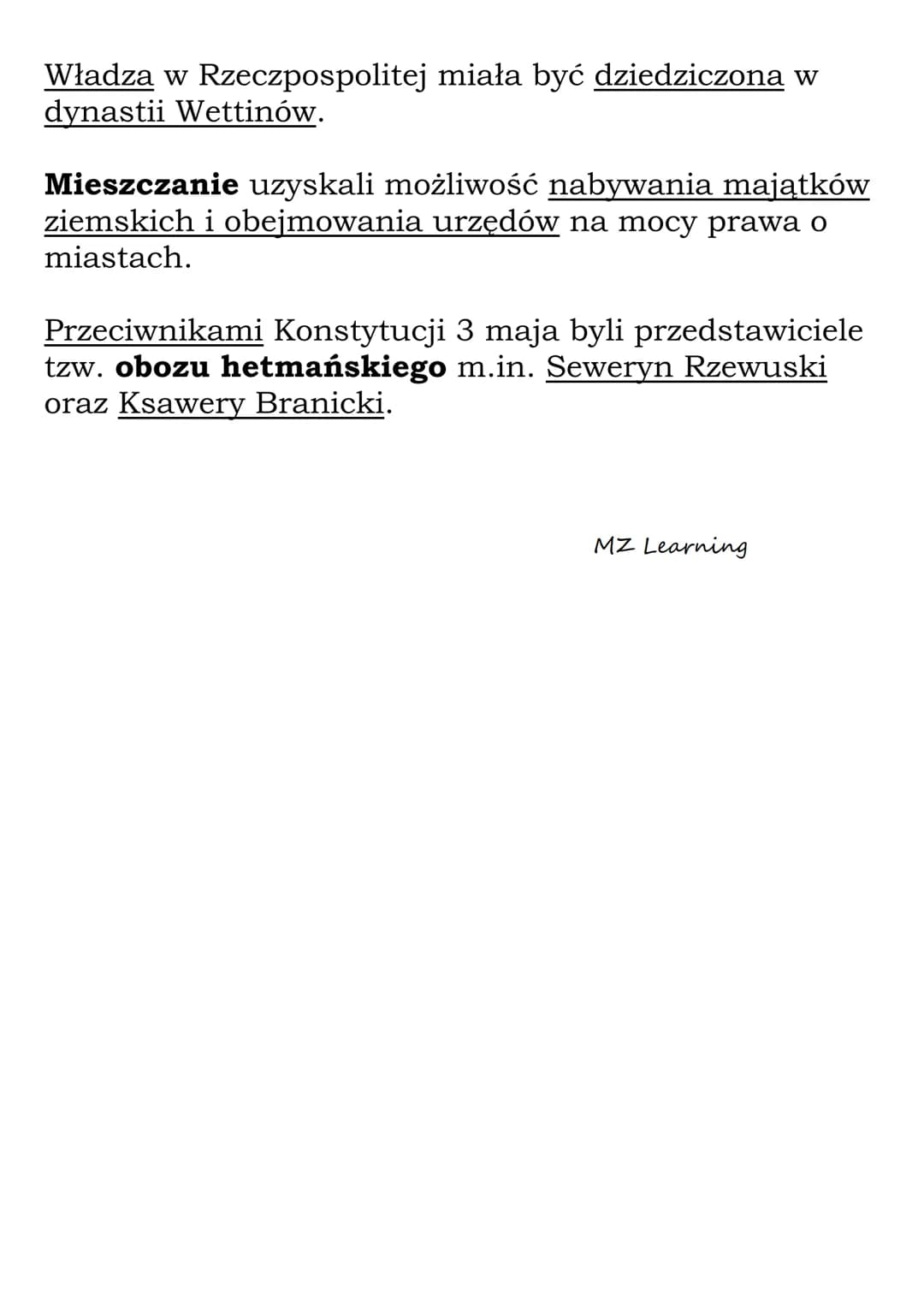 Sejm Wielki i
Konstytucja 3 maja
(6 SP)
W latach 1788-1792 trwały obrady Sejmu Wielkiego.
Inna nazwa Sejmu Wielkiego to Sejm Czteroletni.
Ob