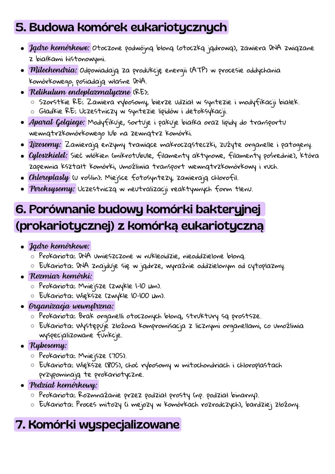 1. Wprowadzenie
Komórka jest podstawową jednostką życia - zarówno organizmów jednokomórkowych, jak i
wielokomórkowych. Wszystkie procesy życ