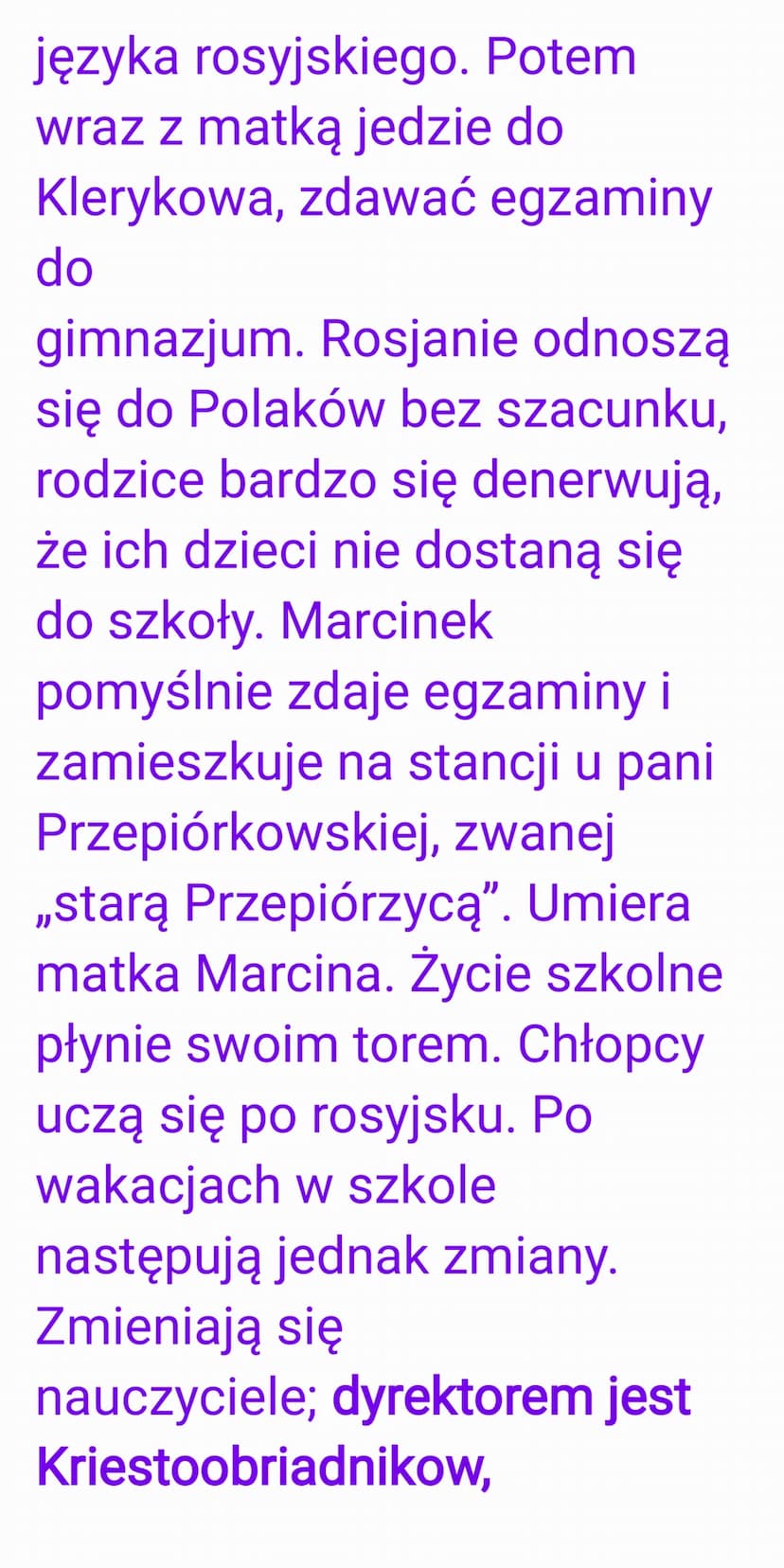 SYZYFOWE
PRACE-
Strzeszczenie
krótkie:
Czwartego stycznia
rodzice Marcinka
Borowicza odwożą go z
rodzinnych Gawronek do
szkoły w Owczarach i