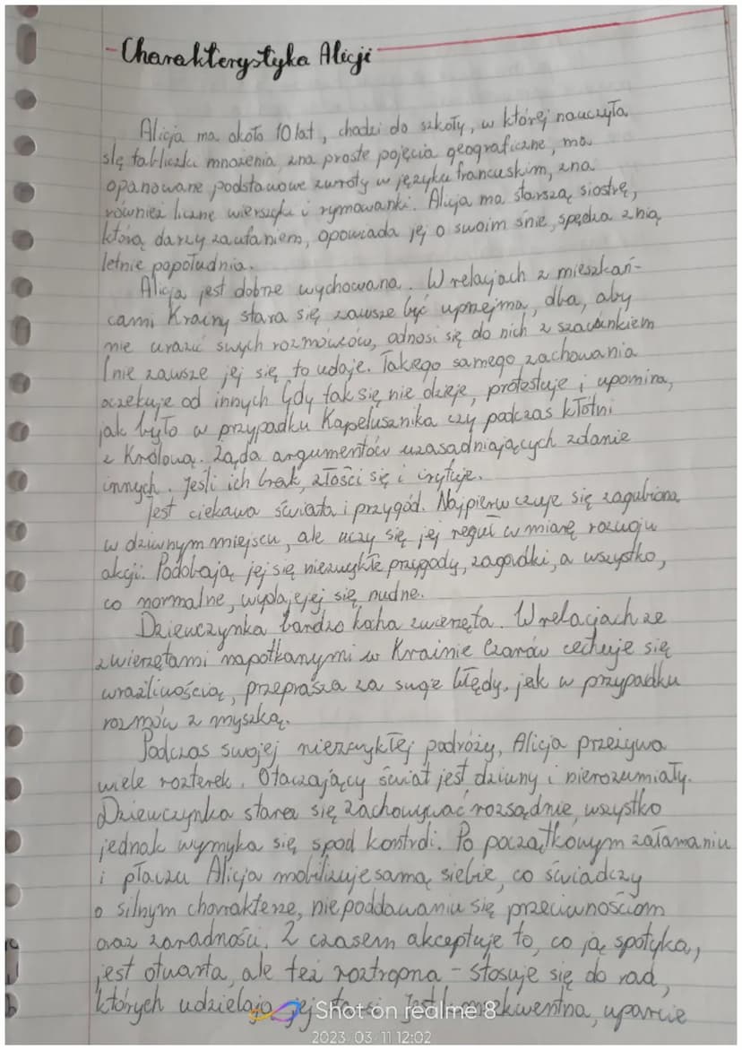 Alicja
w Krainie Czarów
Czas i miejsce akcie
Miejsce i
i czas akgi w świecie newzywistym
Miejscem aky jest brzeg neki, wydarzenia dzieją się