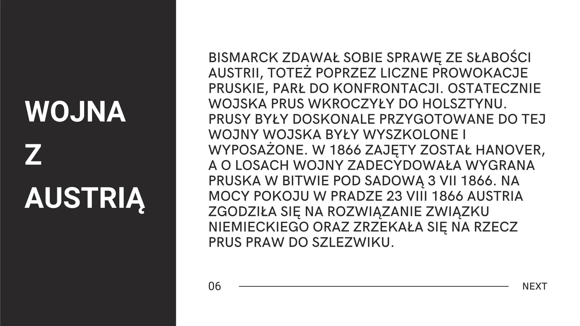 ZJEDNOCZENIE
NIEMIEC
01
Aleksander Kock
NEXT 3 ETAPY WALK
O
ZJEDNOCZENIE
02
Postanowienia Kongresu
Wiedeńskiego o utworzeniu
Związku Niemiec